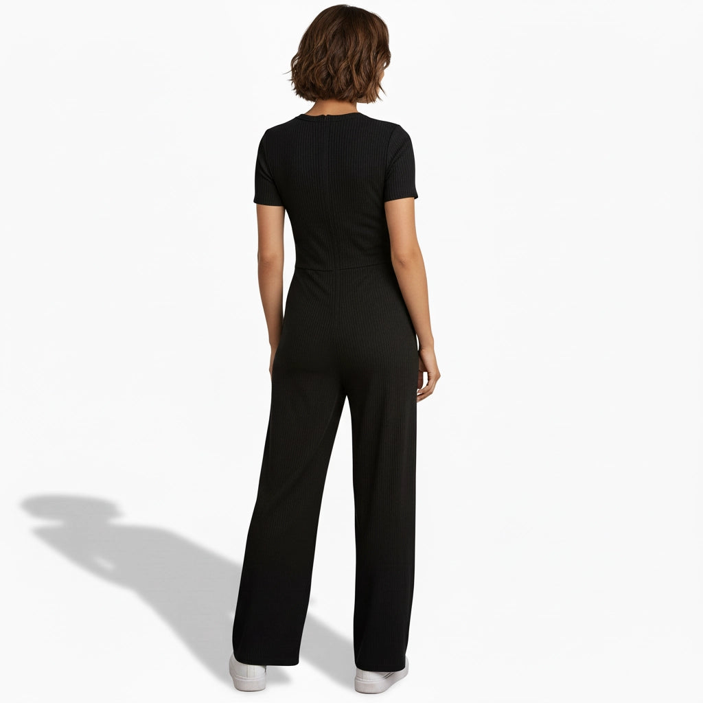 Tie-Waist Sleek-Fit Maternity Jumpsuit