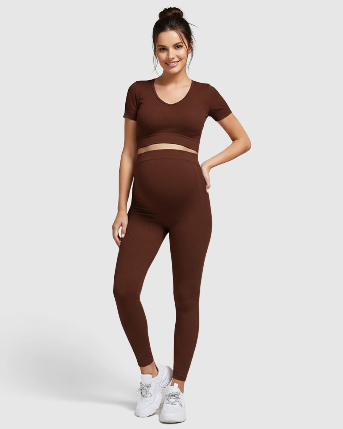 Nylon Stretch Comfort Fit Maternity Activewear Set