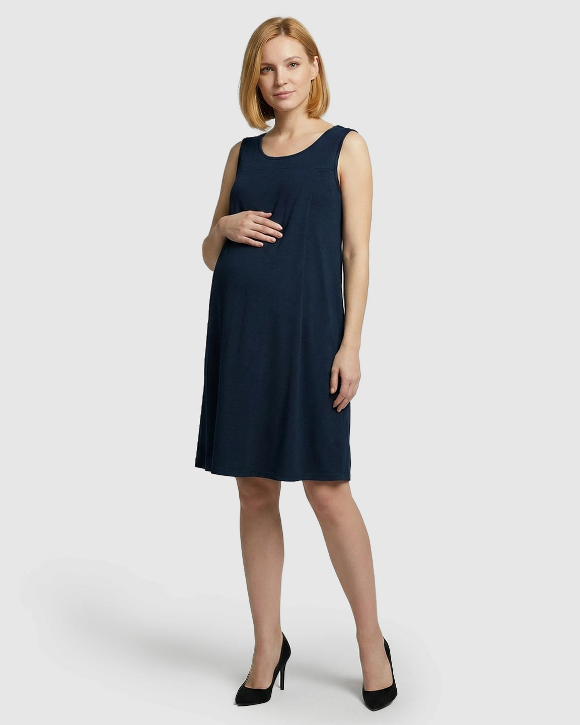 Discreet Nursing Opening Casual Maternity Midi Dress