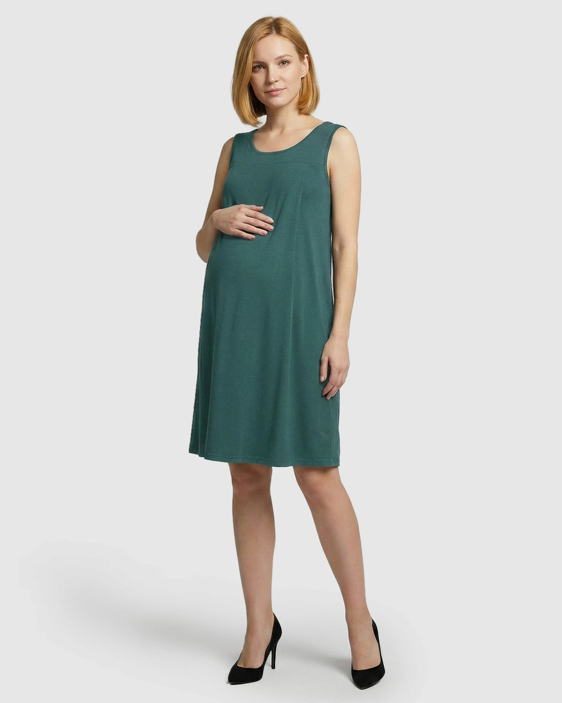 Discreet Nursing Opening Casual Maternity Midi Dress