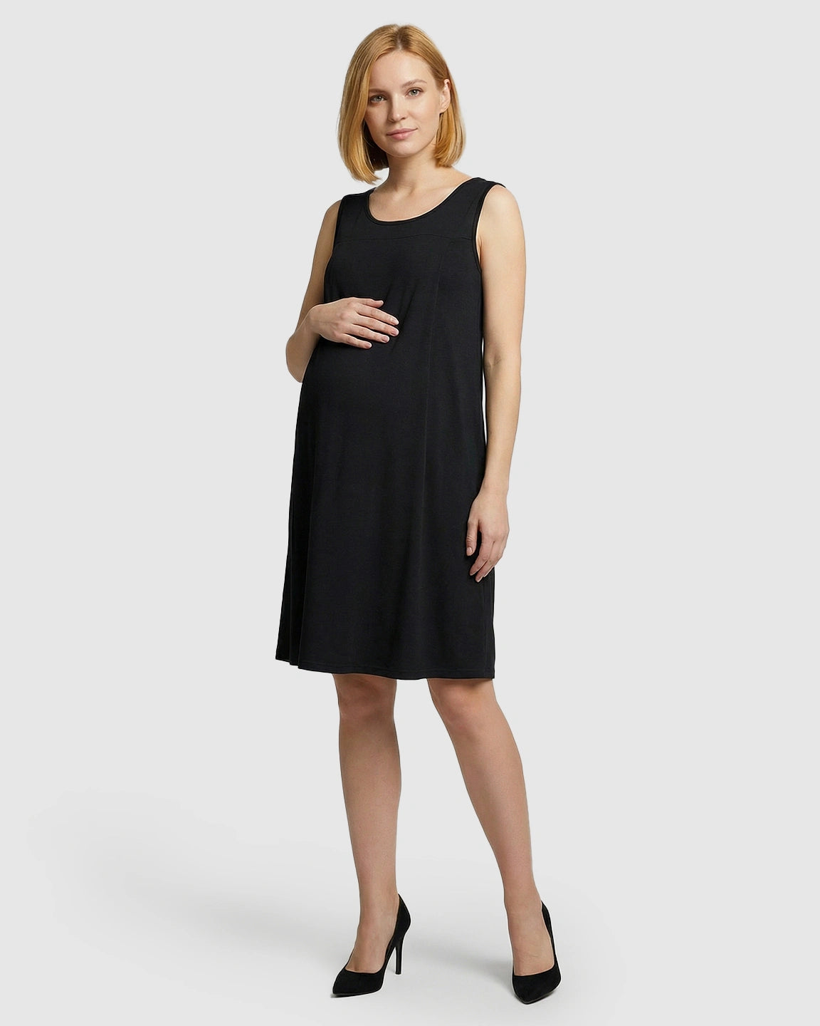 Discreet Nursing Opening Casual Maternity Midi Dress
