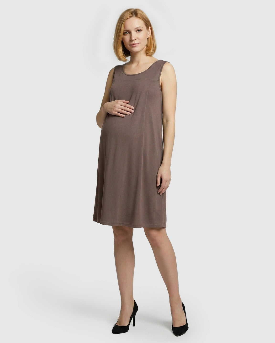 Discreet Nursing Opening Casual Maternity Midi Dress