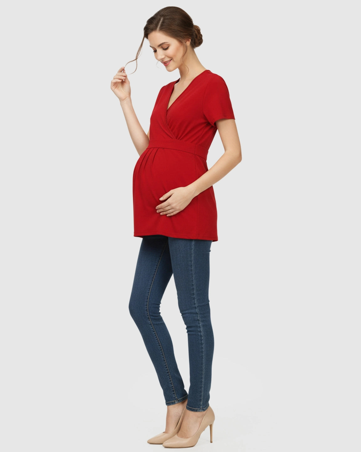 V-Neck Wrap-Style Maternity Top