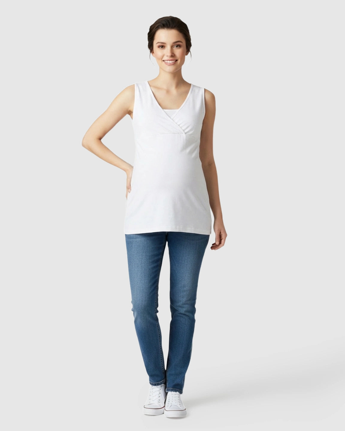 Cross-Front Sleeveless Nursing & Maternity Top