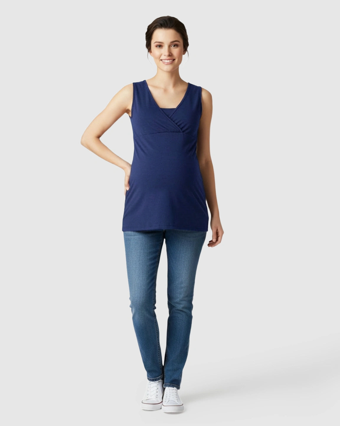 Cross-Front Sleeveless Nursing & Maternity Top