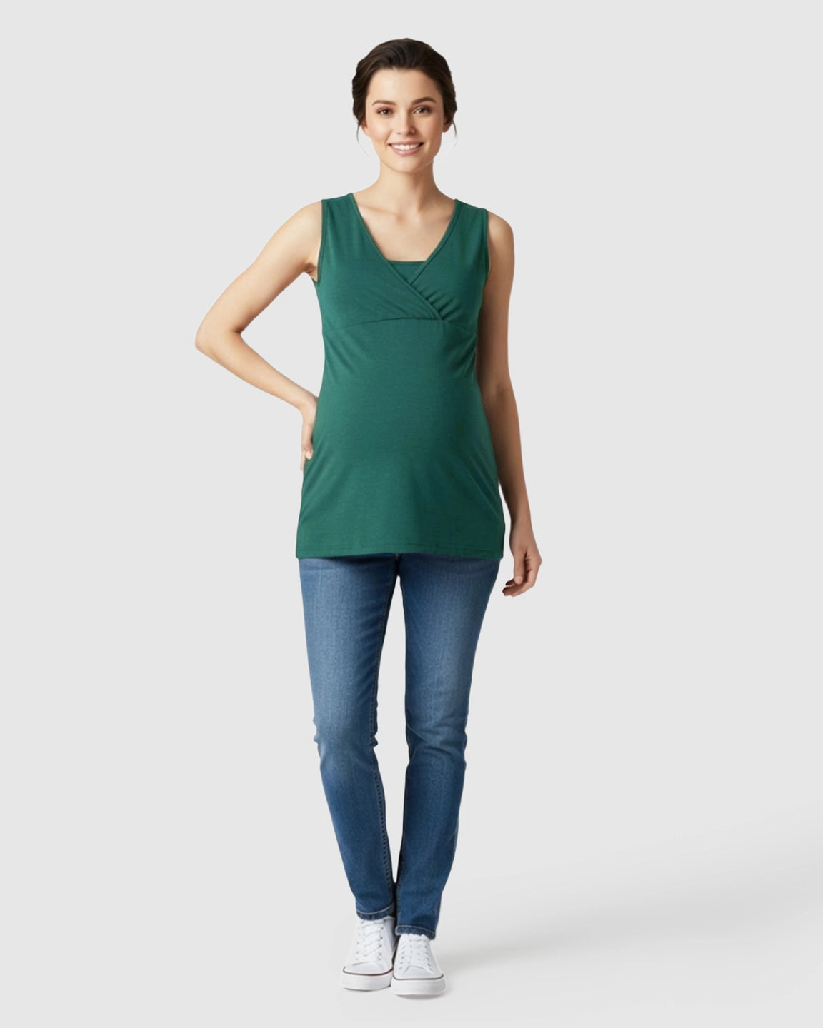 Cross-Front Sleeveless Nursing & Maternity Top
