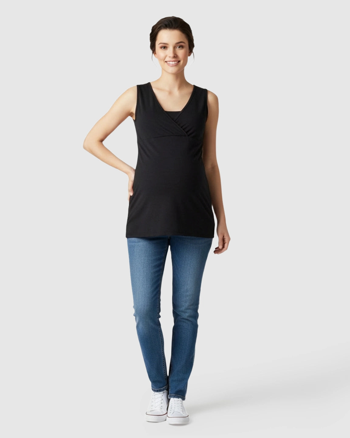Cross-Front Sleeveless Nursing & Maternity Top
