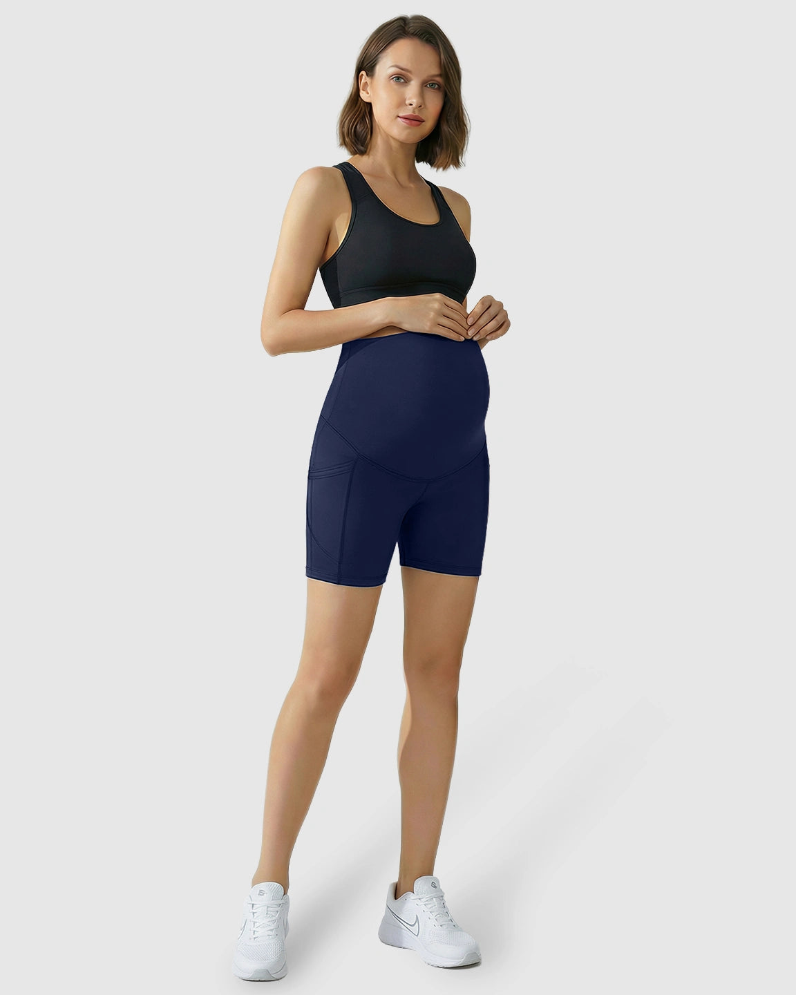 High-Waist Supportive Maternity Shorts