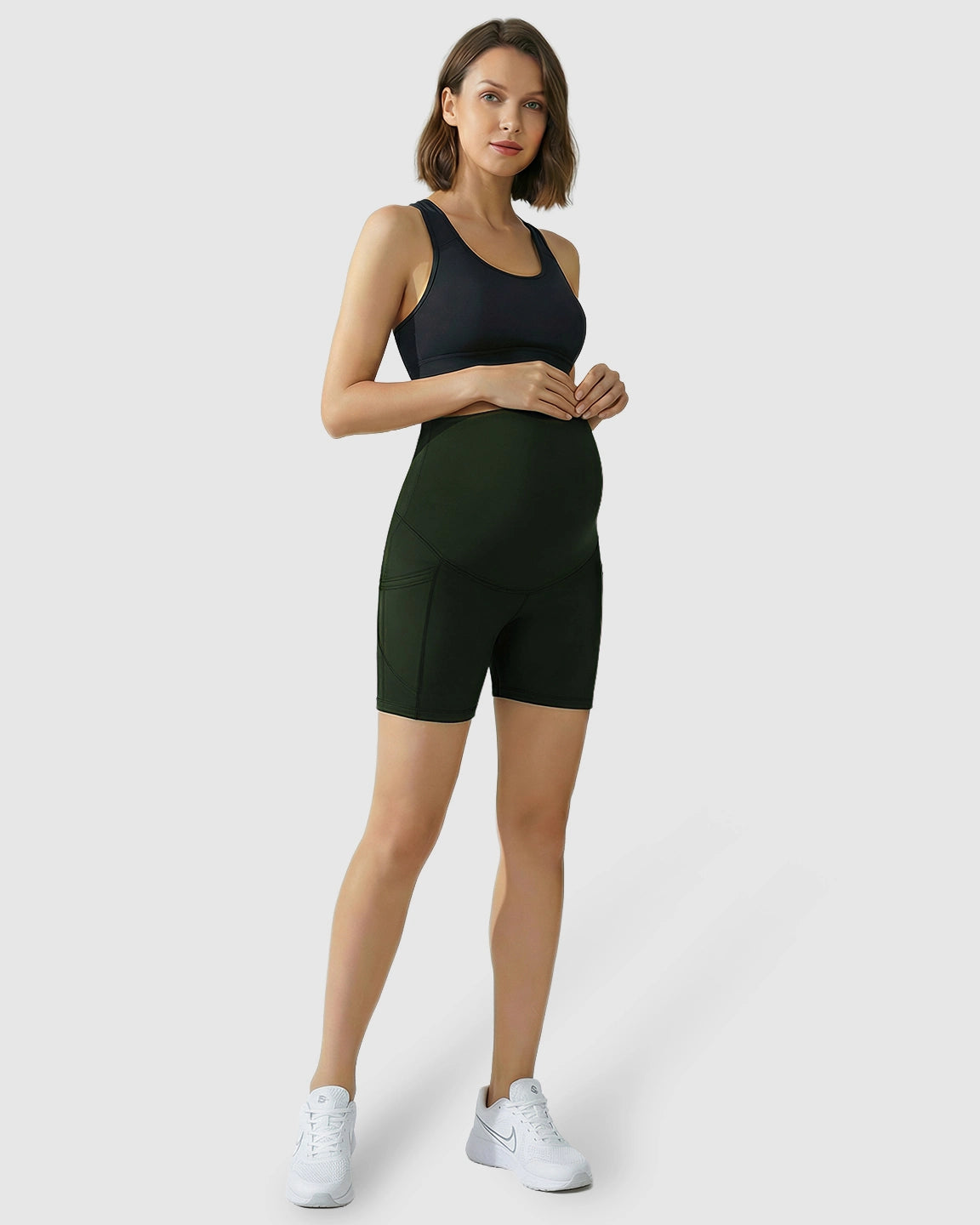 High-Waist Supportive Maternity Shorts