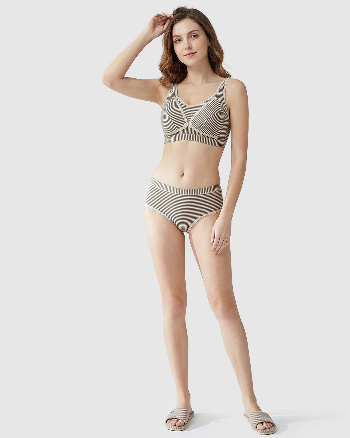 Button-Front Cotton Nursing Bra