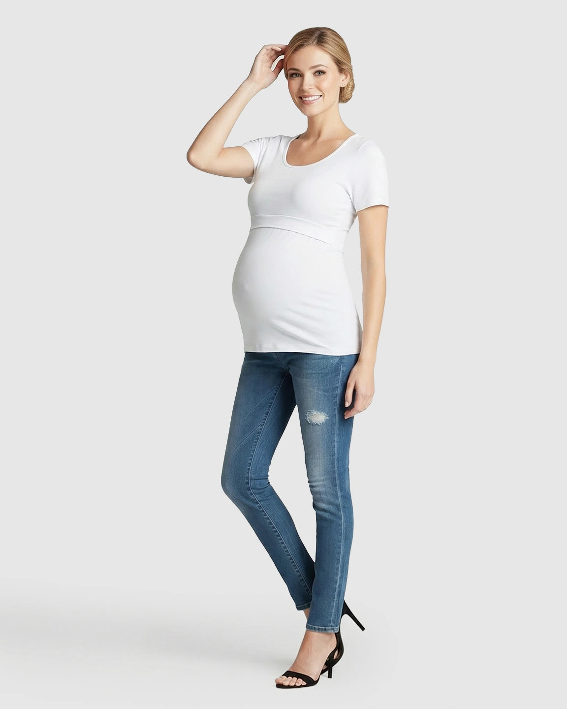Stretch-Fit V-Neck Nursing T-Shirt