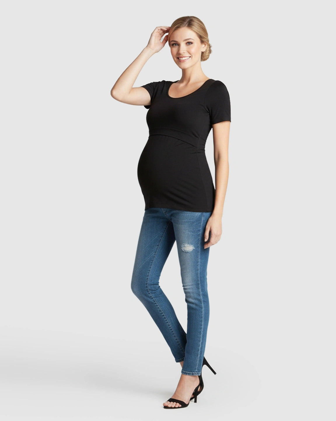 Stretch-Fit V-Neck Nursing T-Shirt
