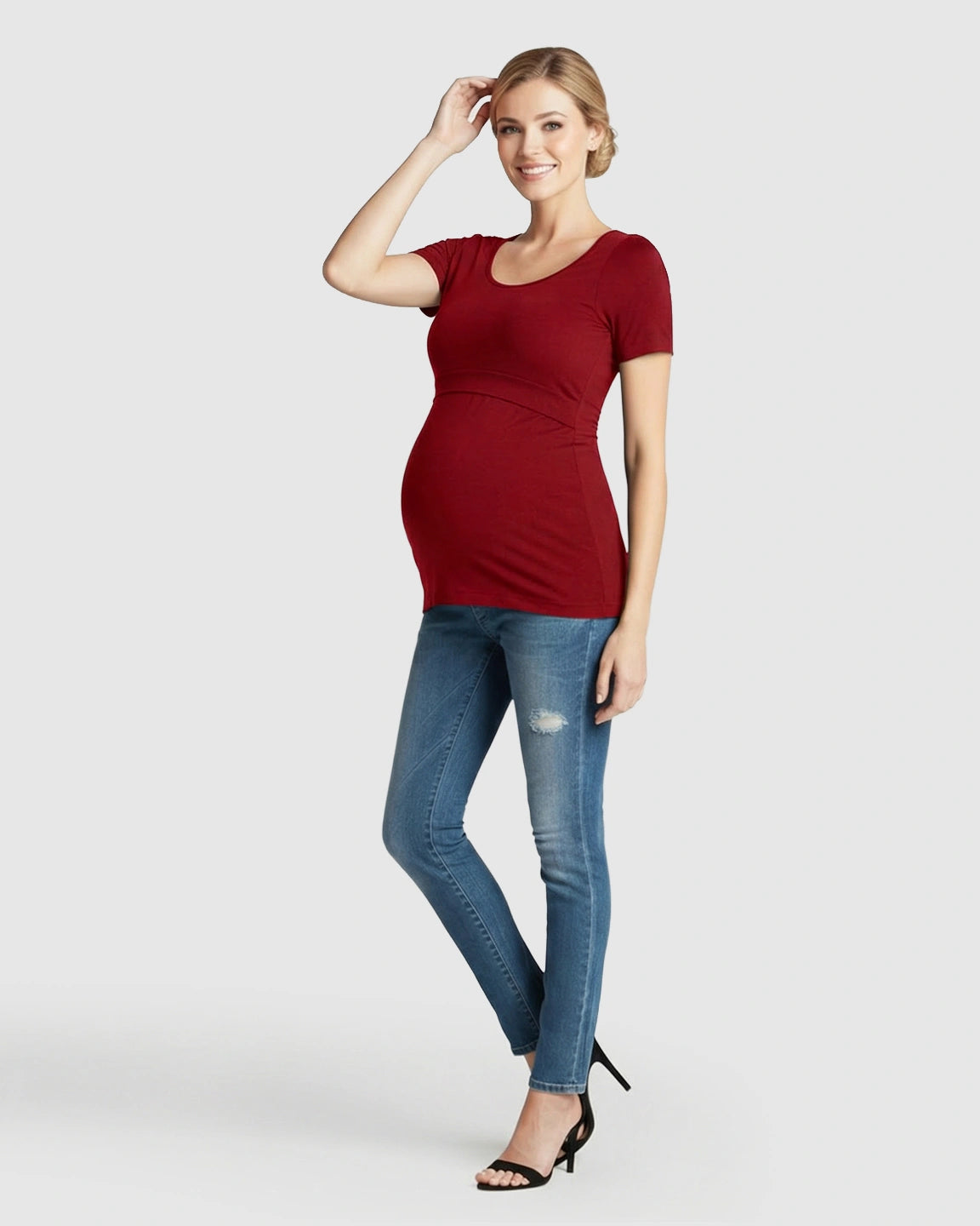 Stretch-Fit V-Neck Nursing T-Shirt