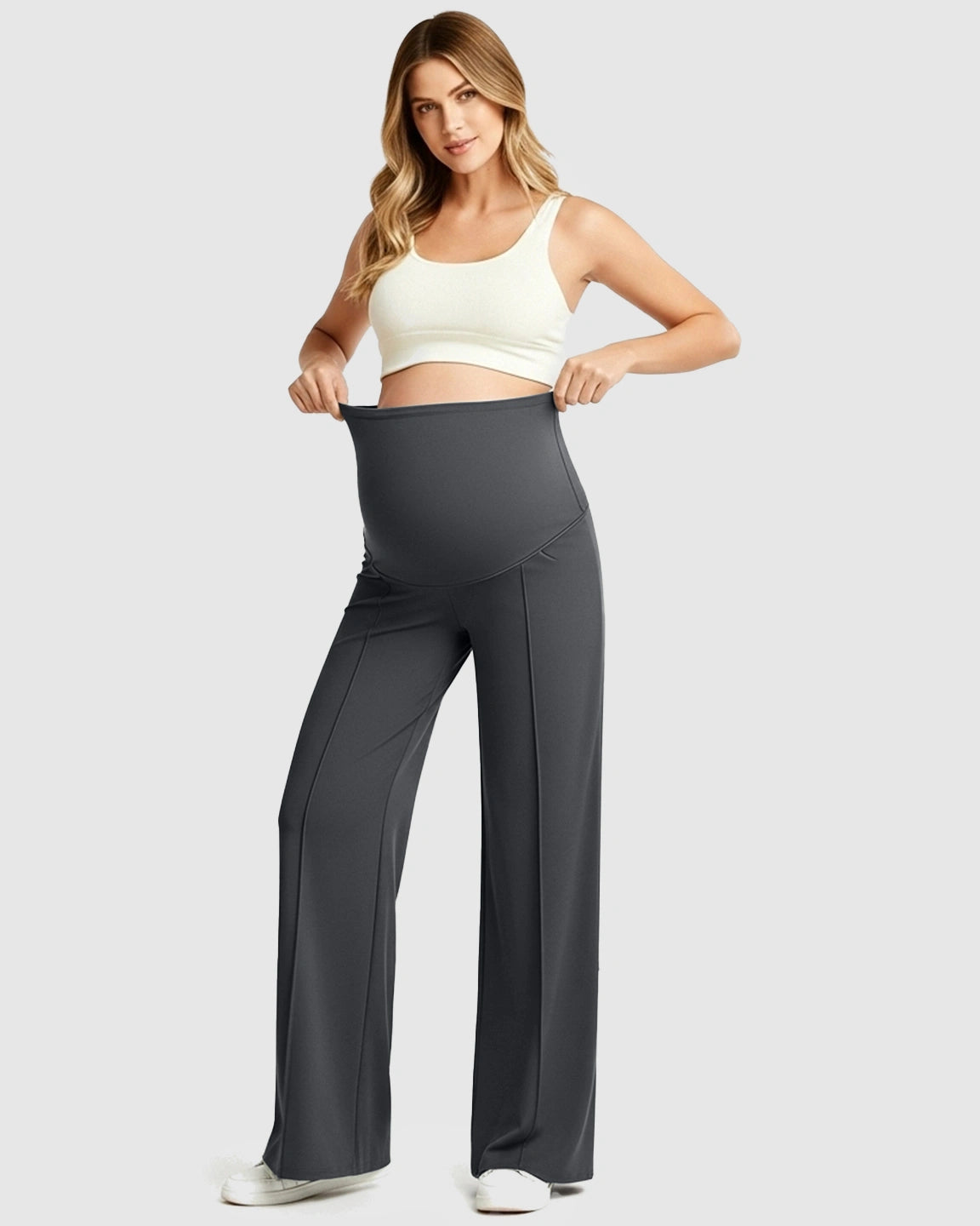 High Waist Maternity Pants With Relaxed Fit