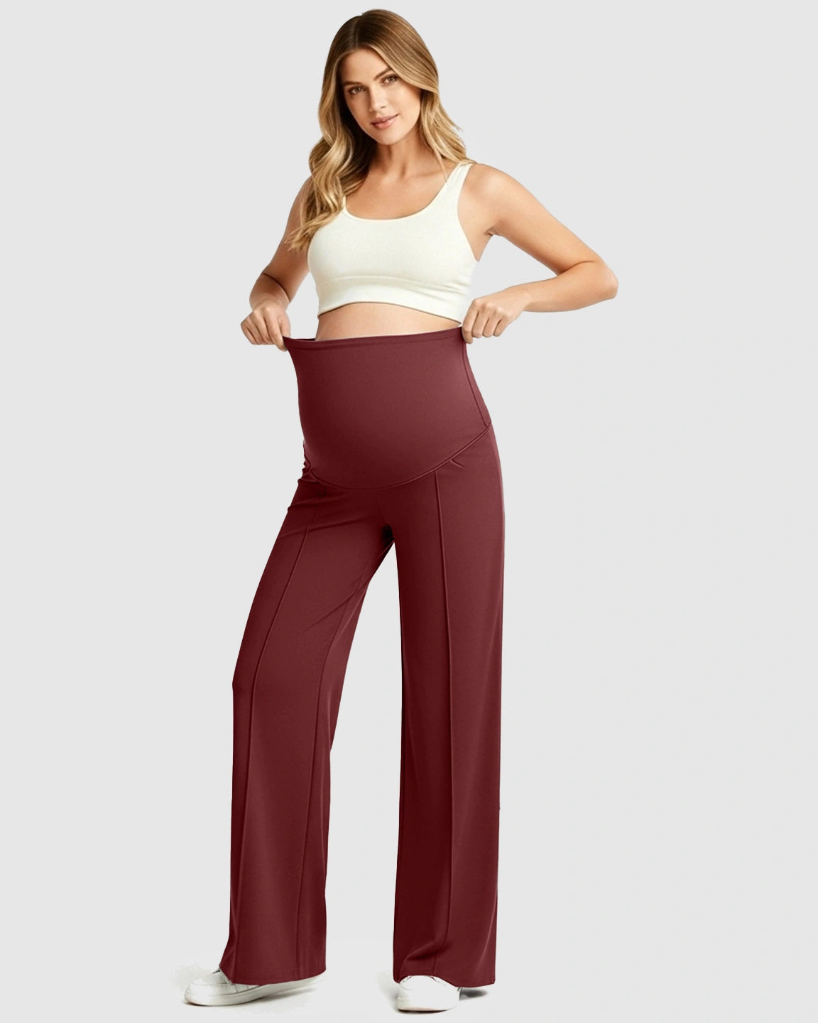 High Waist Maternity Pants With Relaxed Fit