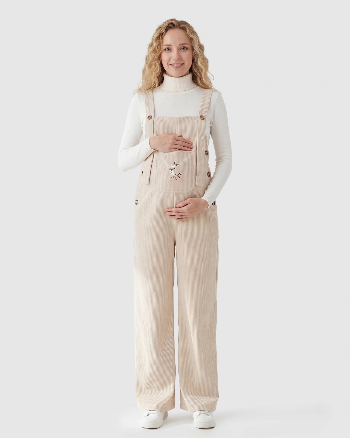 Adjustable Shoulder Straps Dungaree-Style Maternity Jumpsuit