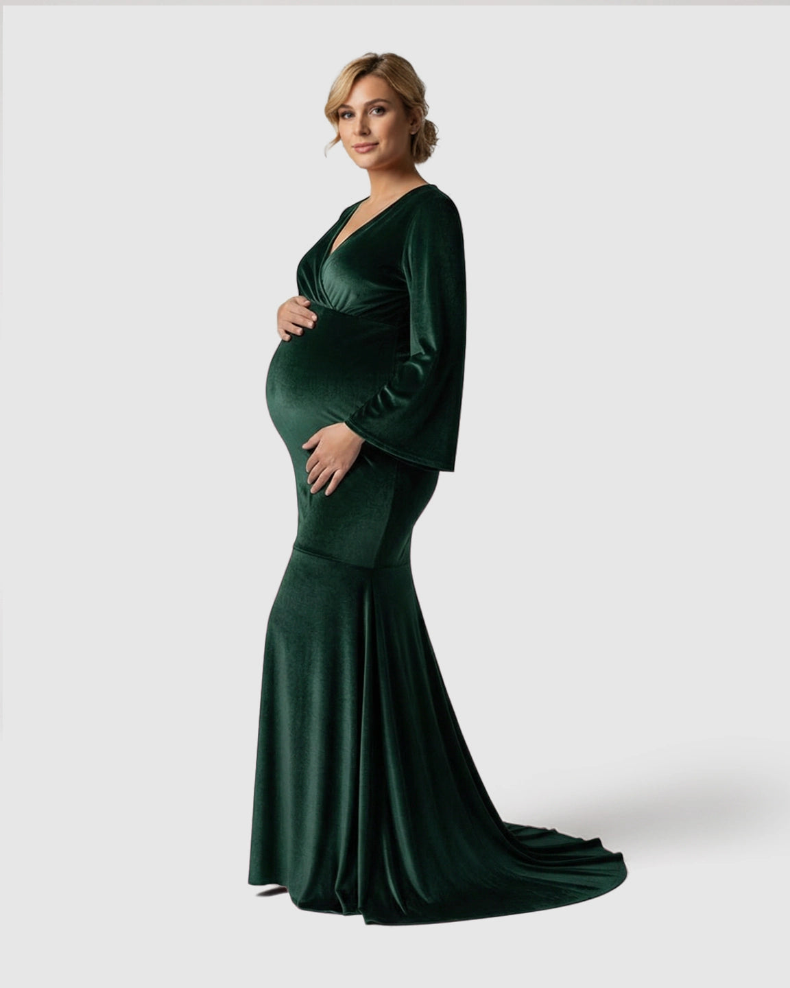 Velvet Mermaid Fit Maternity Gown