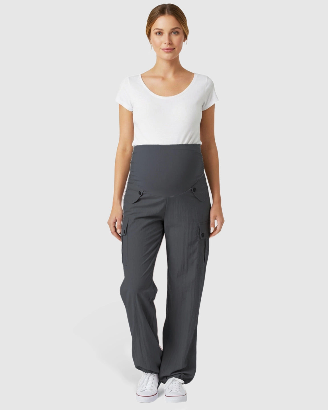 Cooling Wide-Leg Cargo Maternity Pants