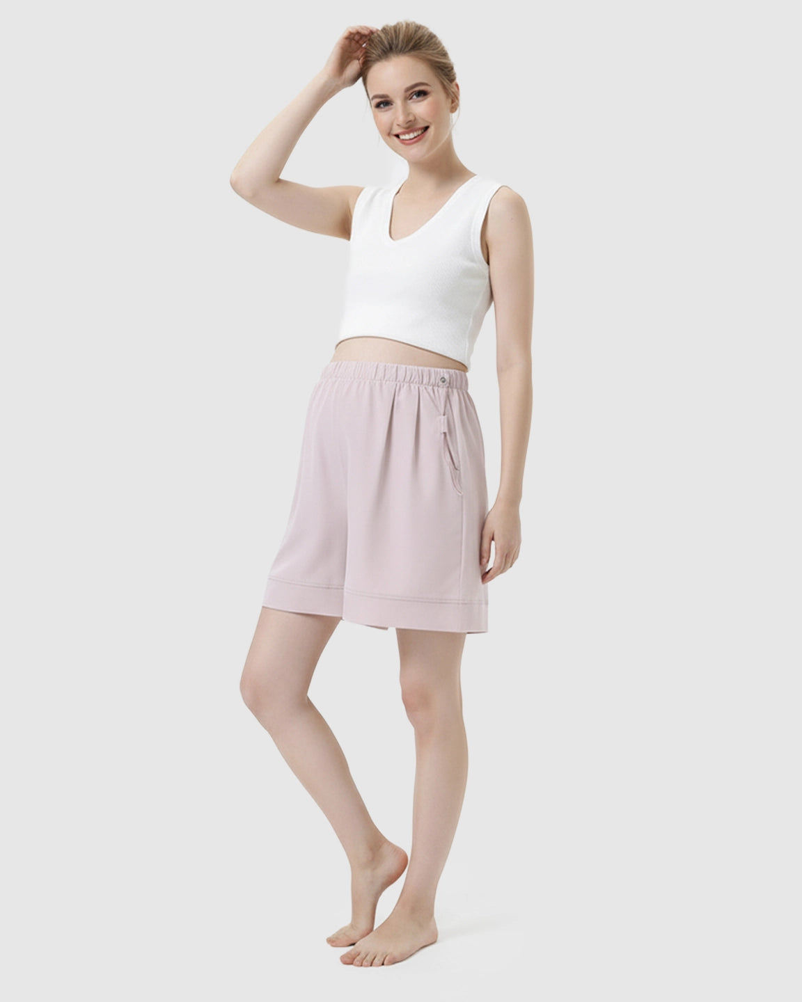 Pocketed Side Drawstring Maternity Shorts