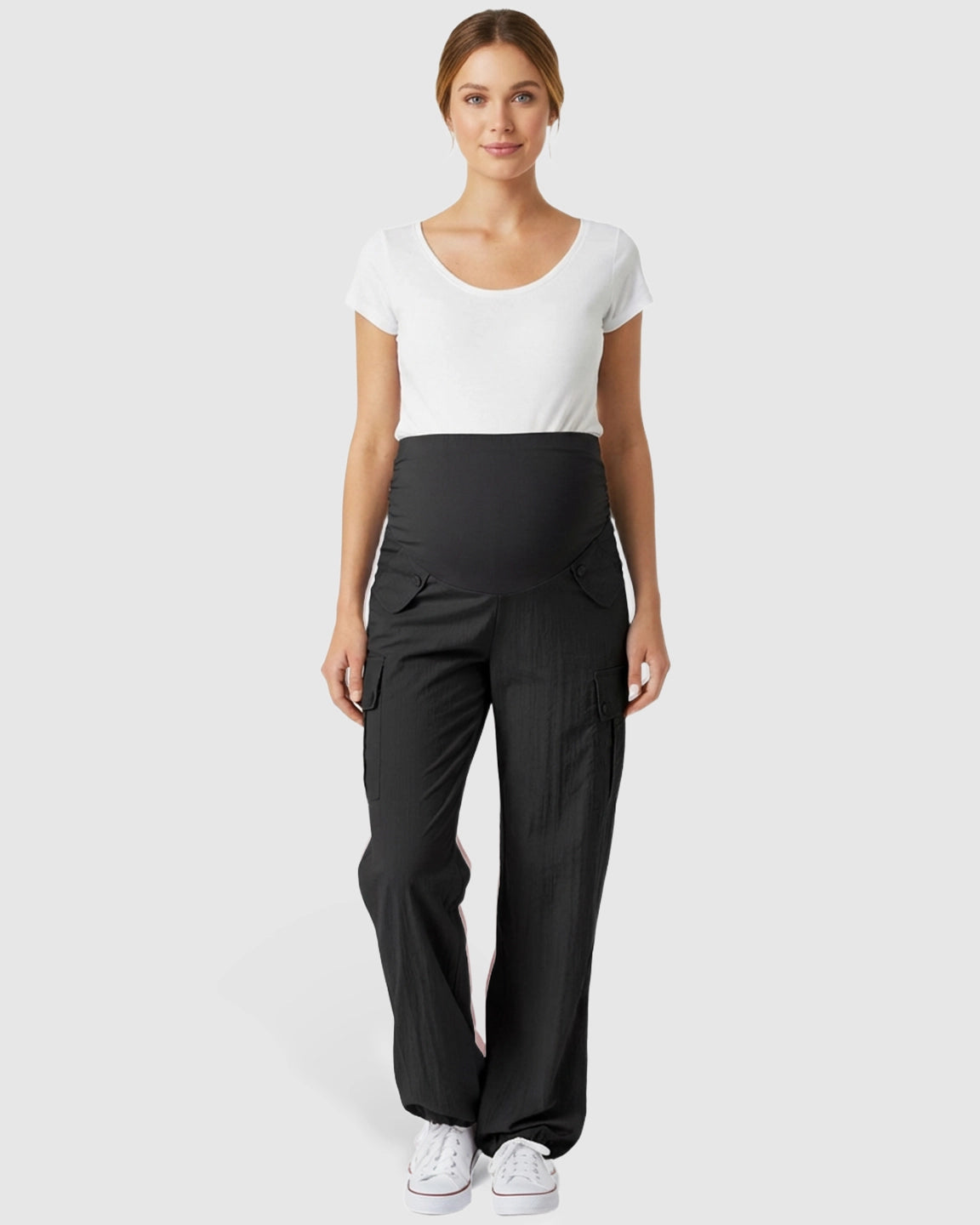 Cooling Wide-Leg Cargo Maternity Pants