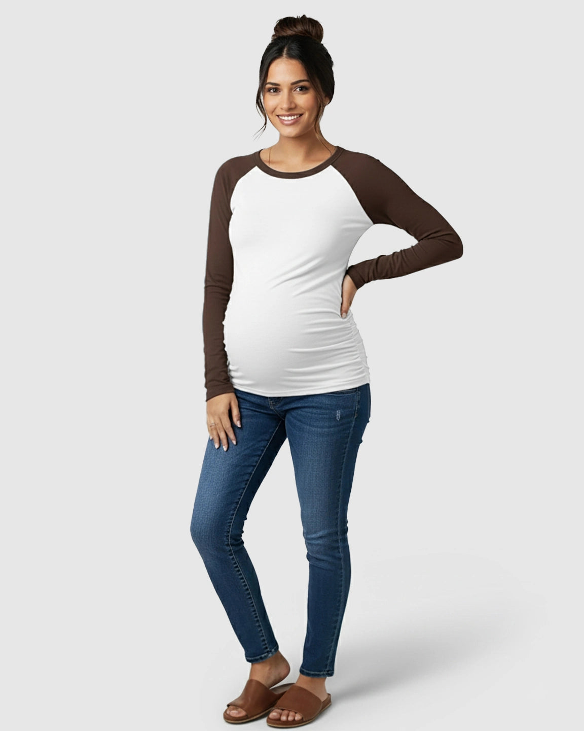 Stretch Fit Long-Sleeve Maternity Top