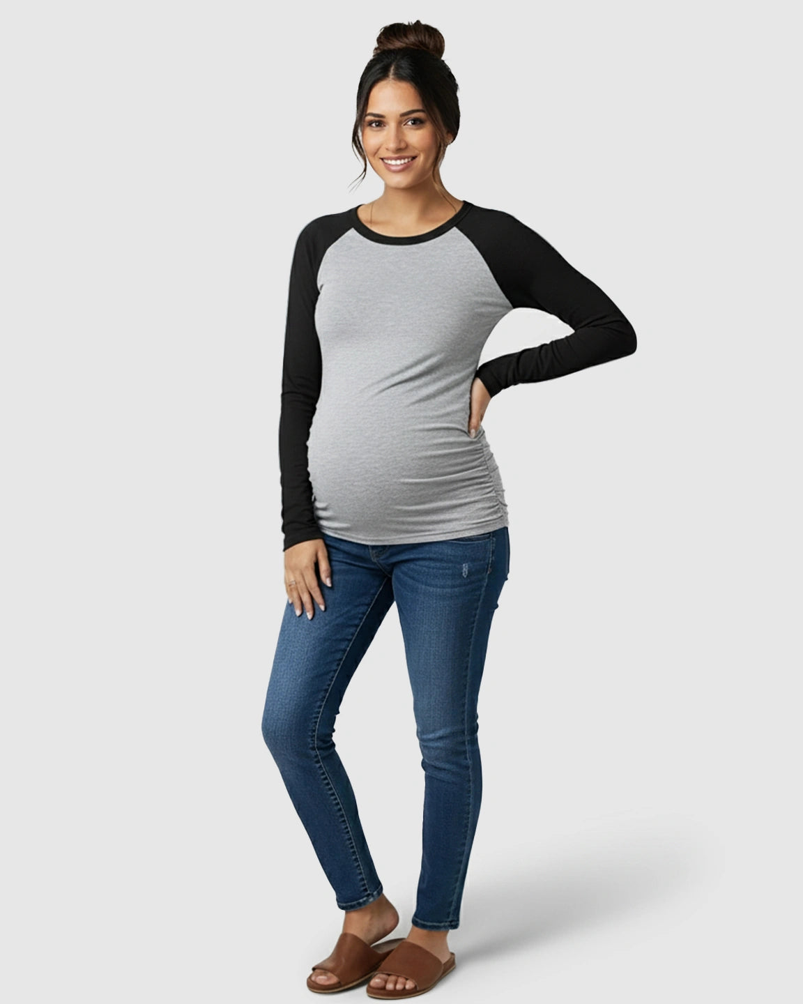 Stretch Fit Long-Sleeve Maternity Top