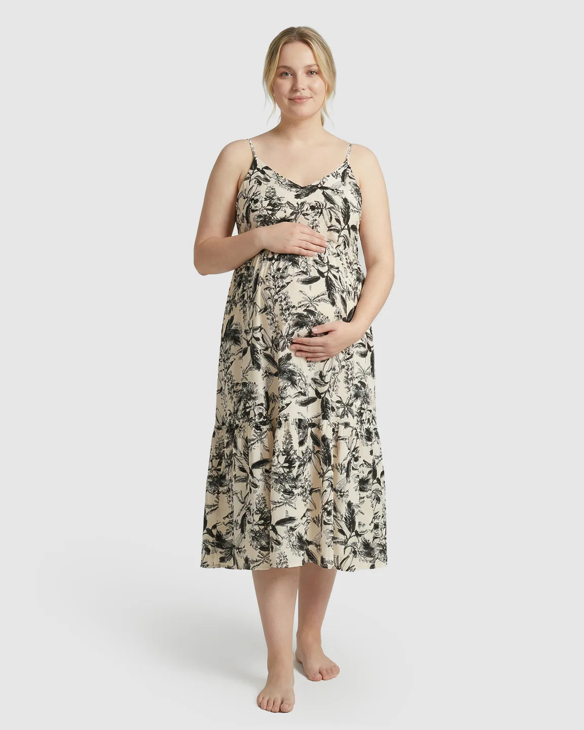 Botanical Print Camisole Loose H-line Maternity Nightdress