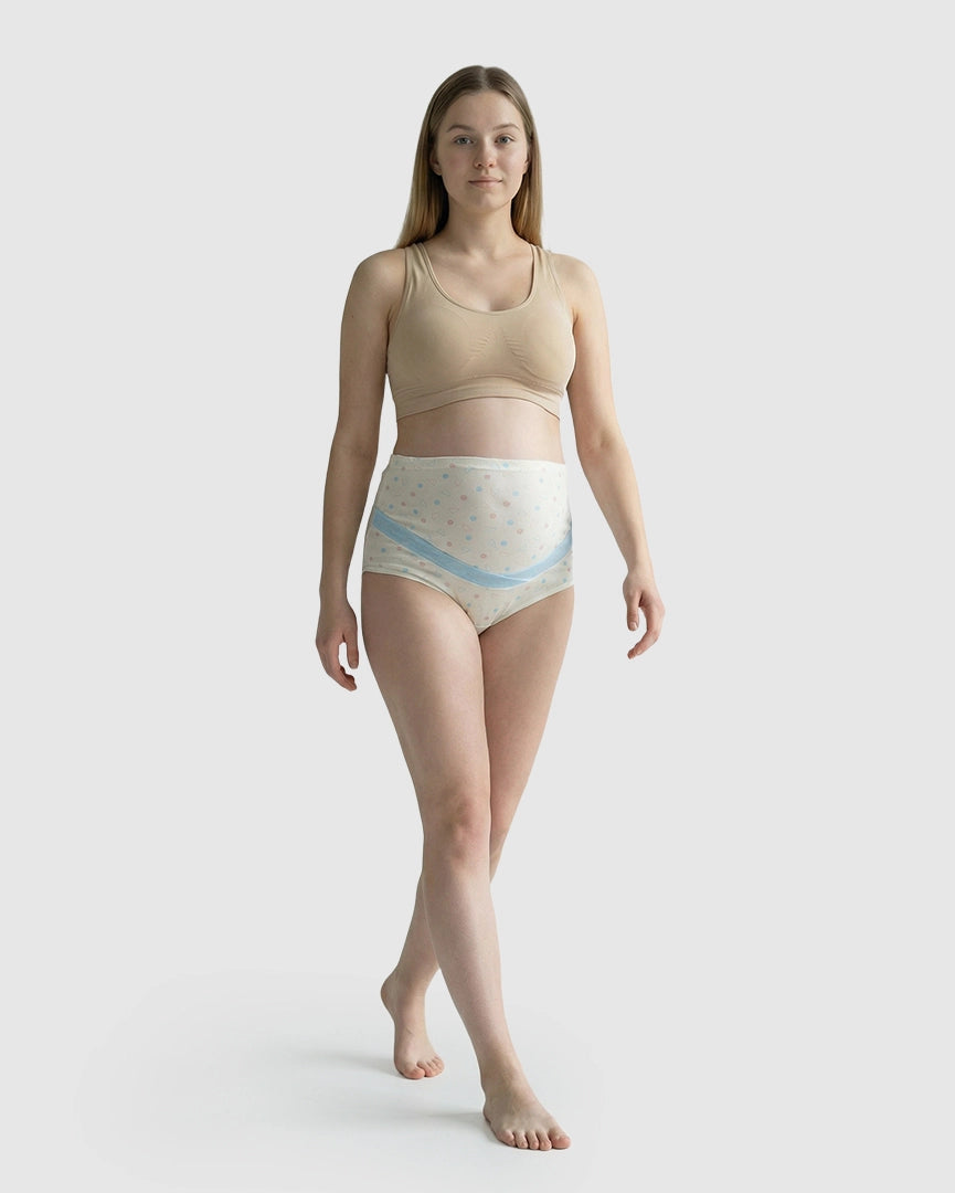 High-Waisted Geometric Pattern Maternity Underwear
