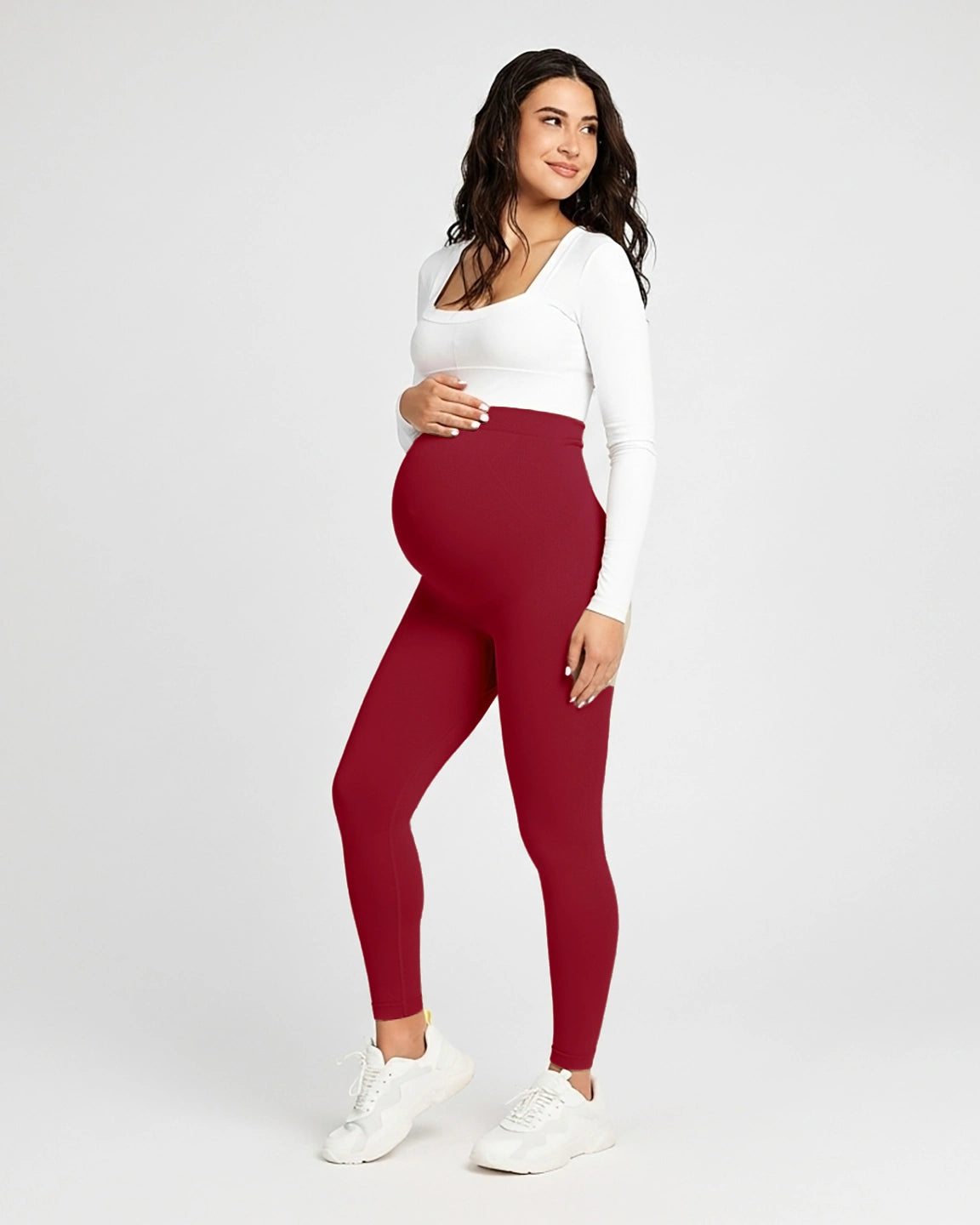 Soft Stretch Over-Belly Full Length Maternity Leggings