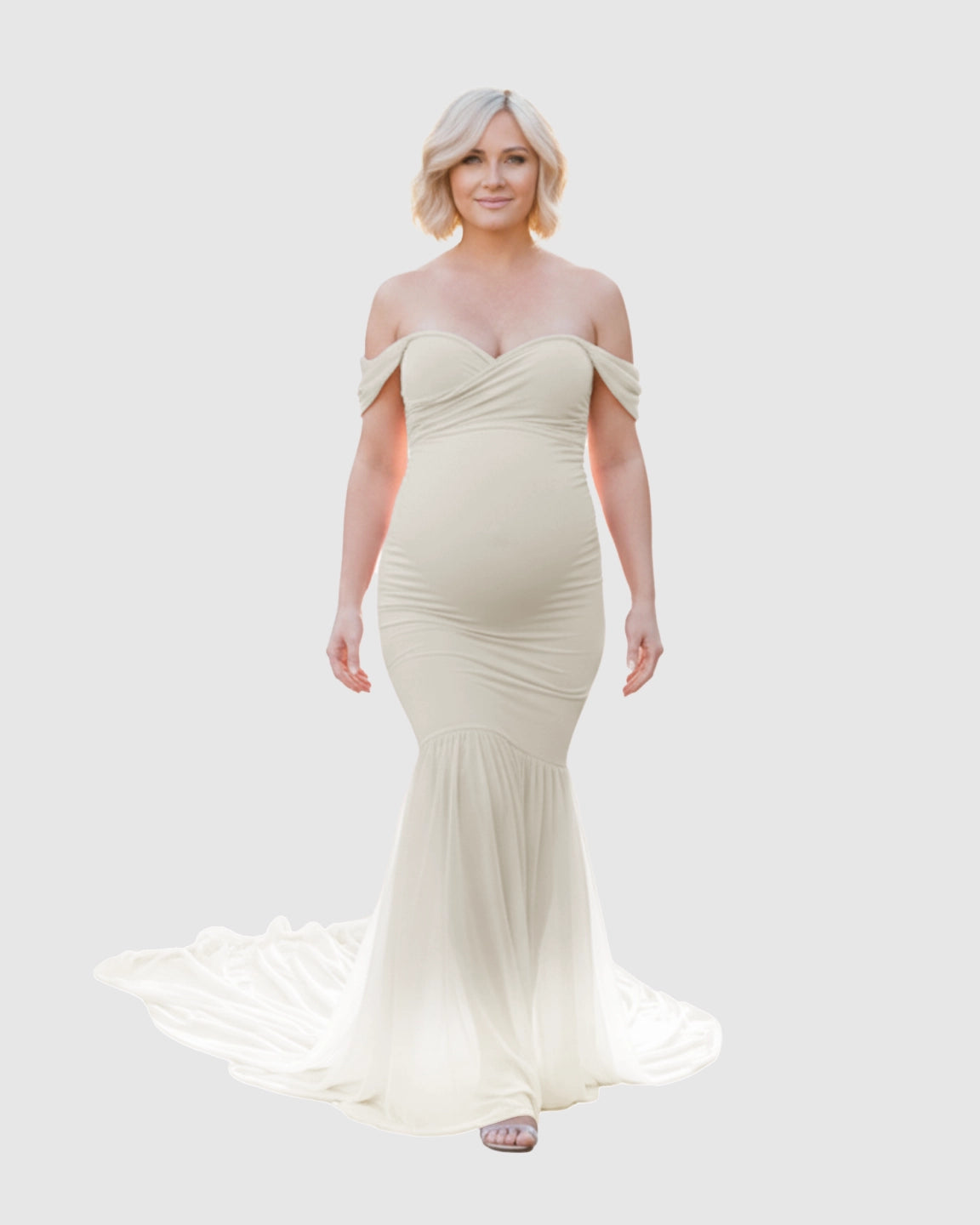 Off-Shoulder Mermaid Maternity Photoshoot Gown