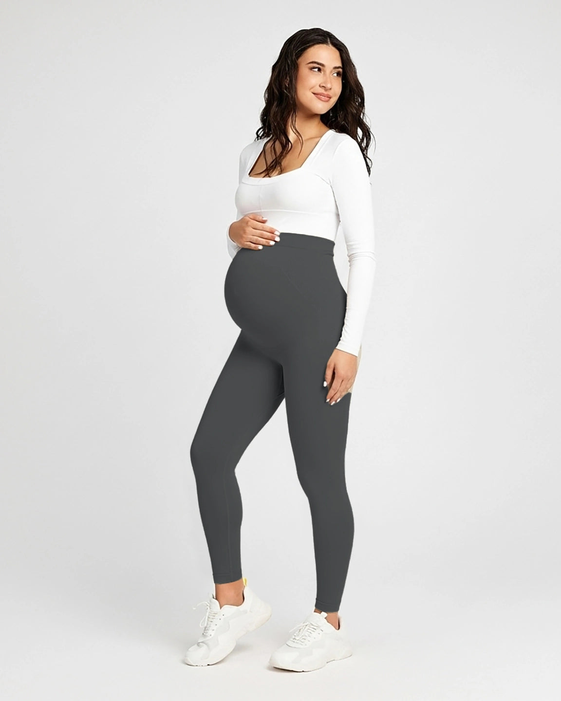 Soft Stretch Over-Belly Full Length Maternity Leggings