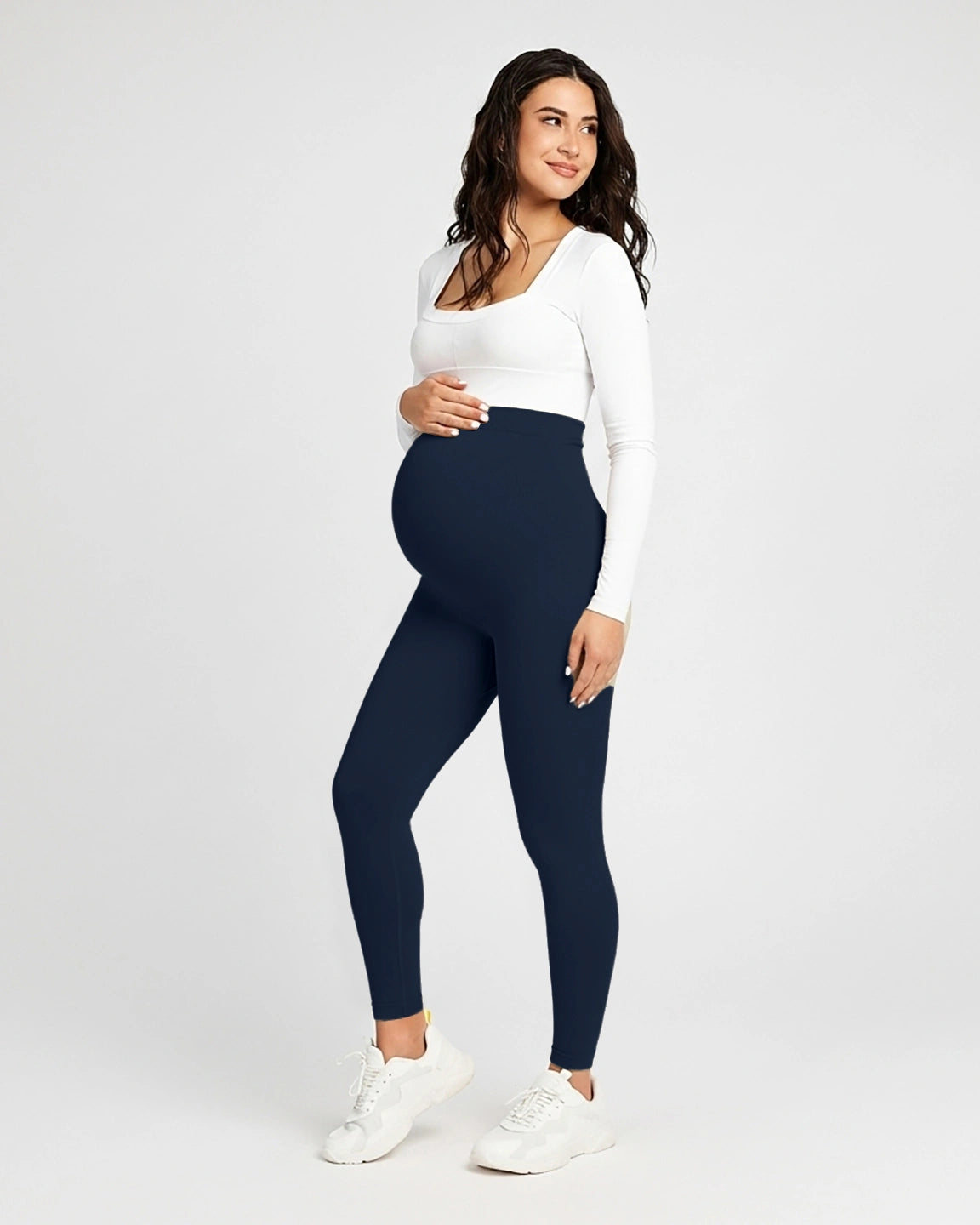 Soft Stretch Over-Belly Full Length Maternity Leggings
