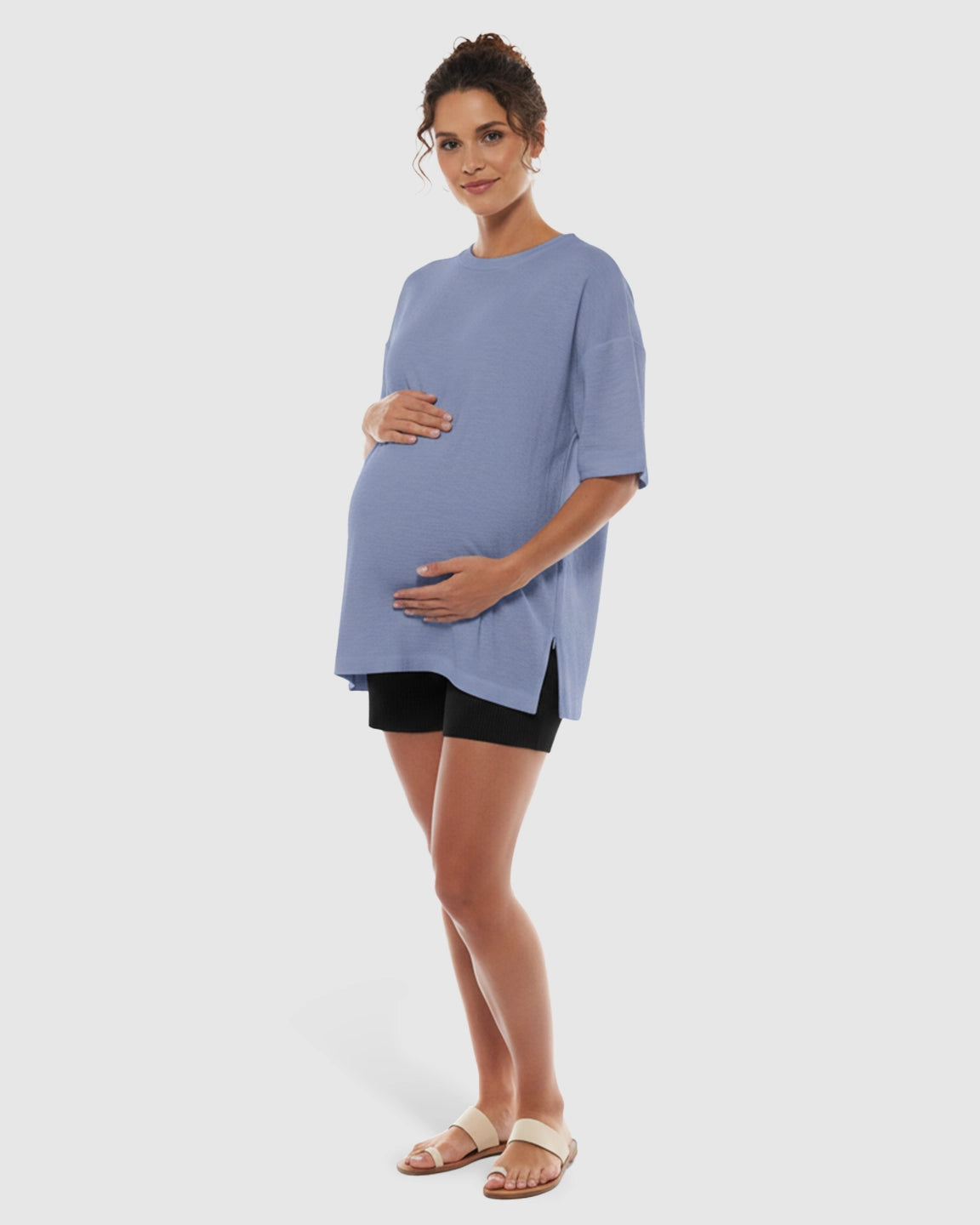 Side Slits Relaxed Maternity T-Shirt