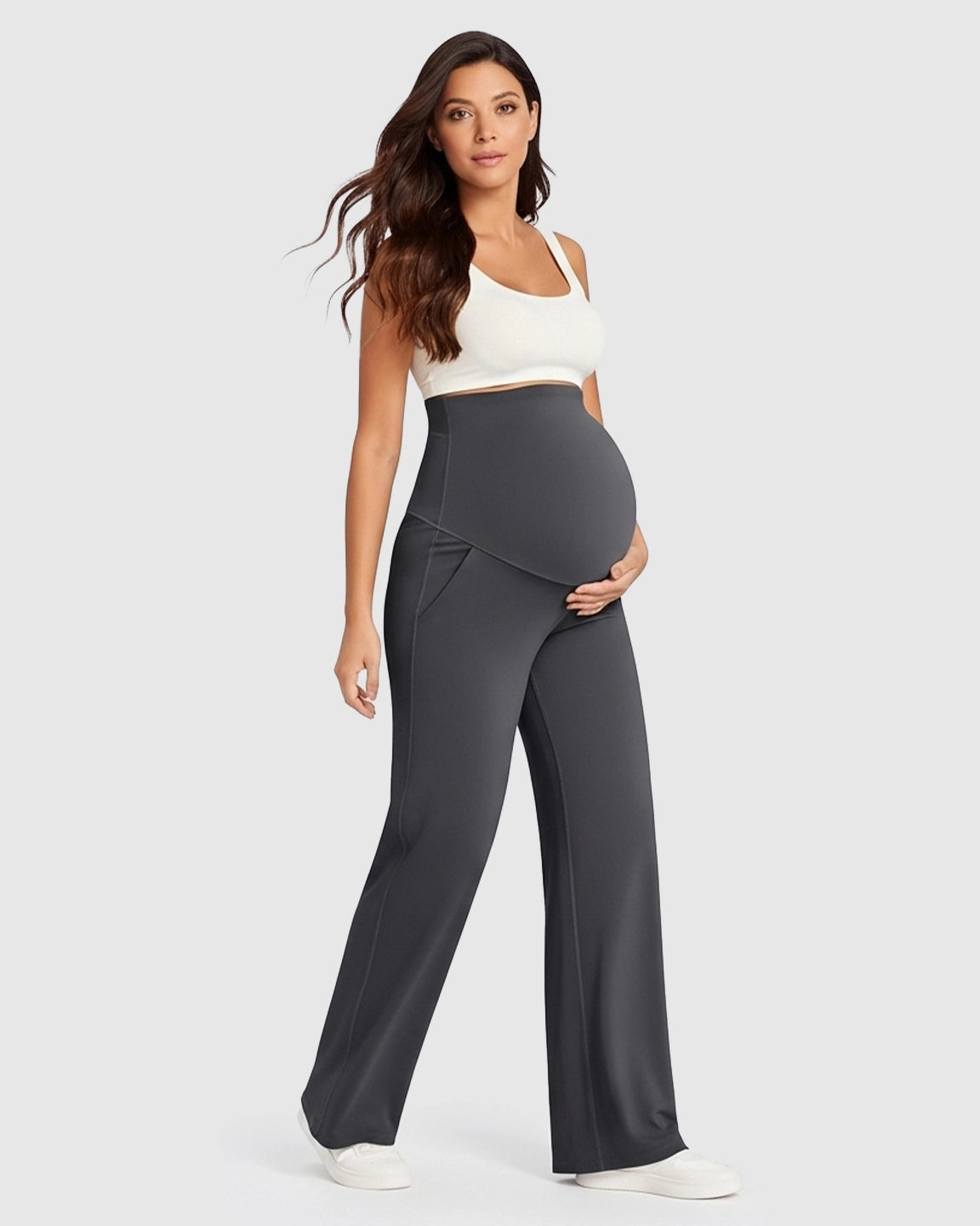 Soft Stretch High-Rise Wide-Leg Maternity Pants