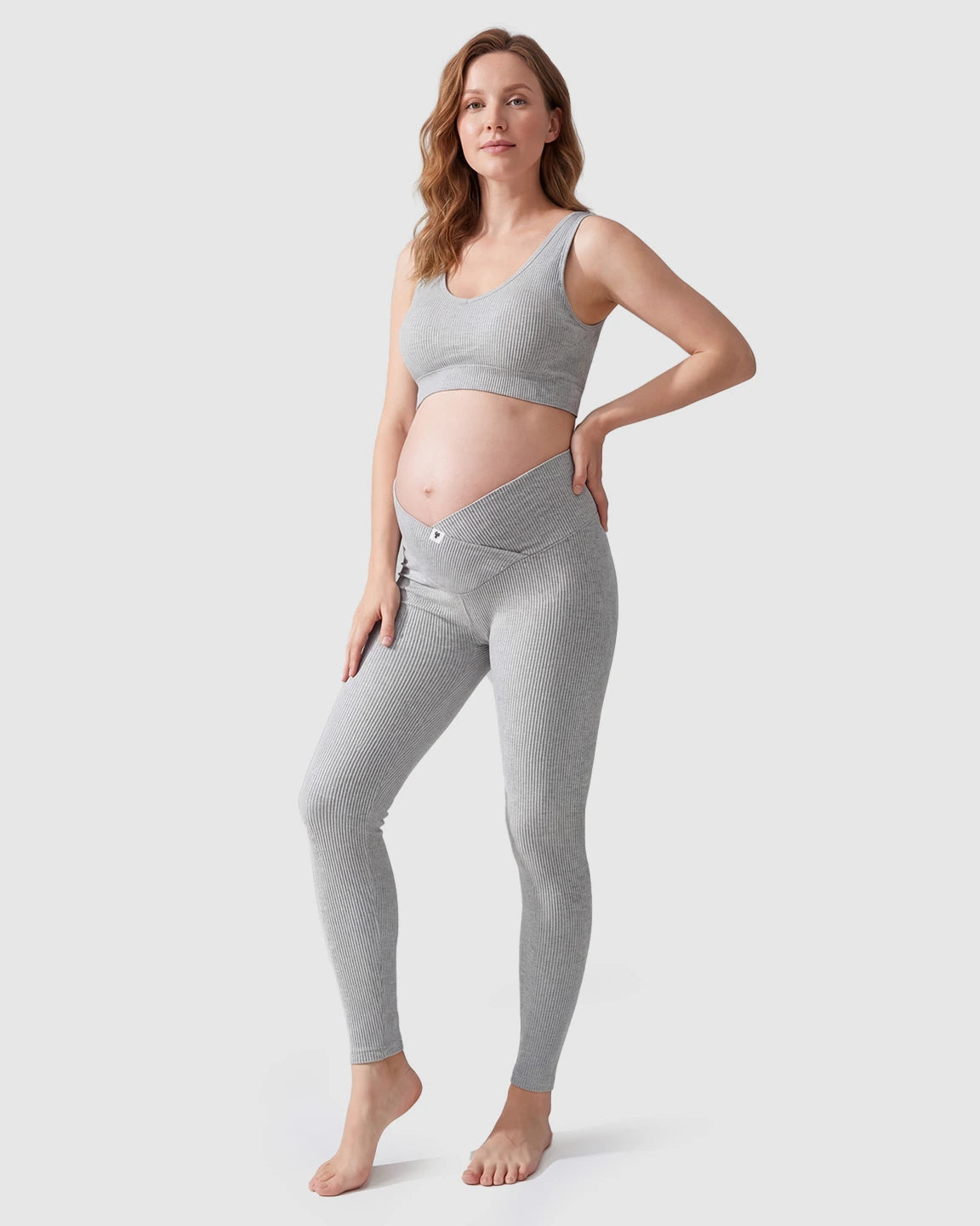 Crossover Waist Slim Fit Maternity Leggings