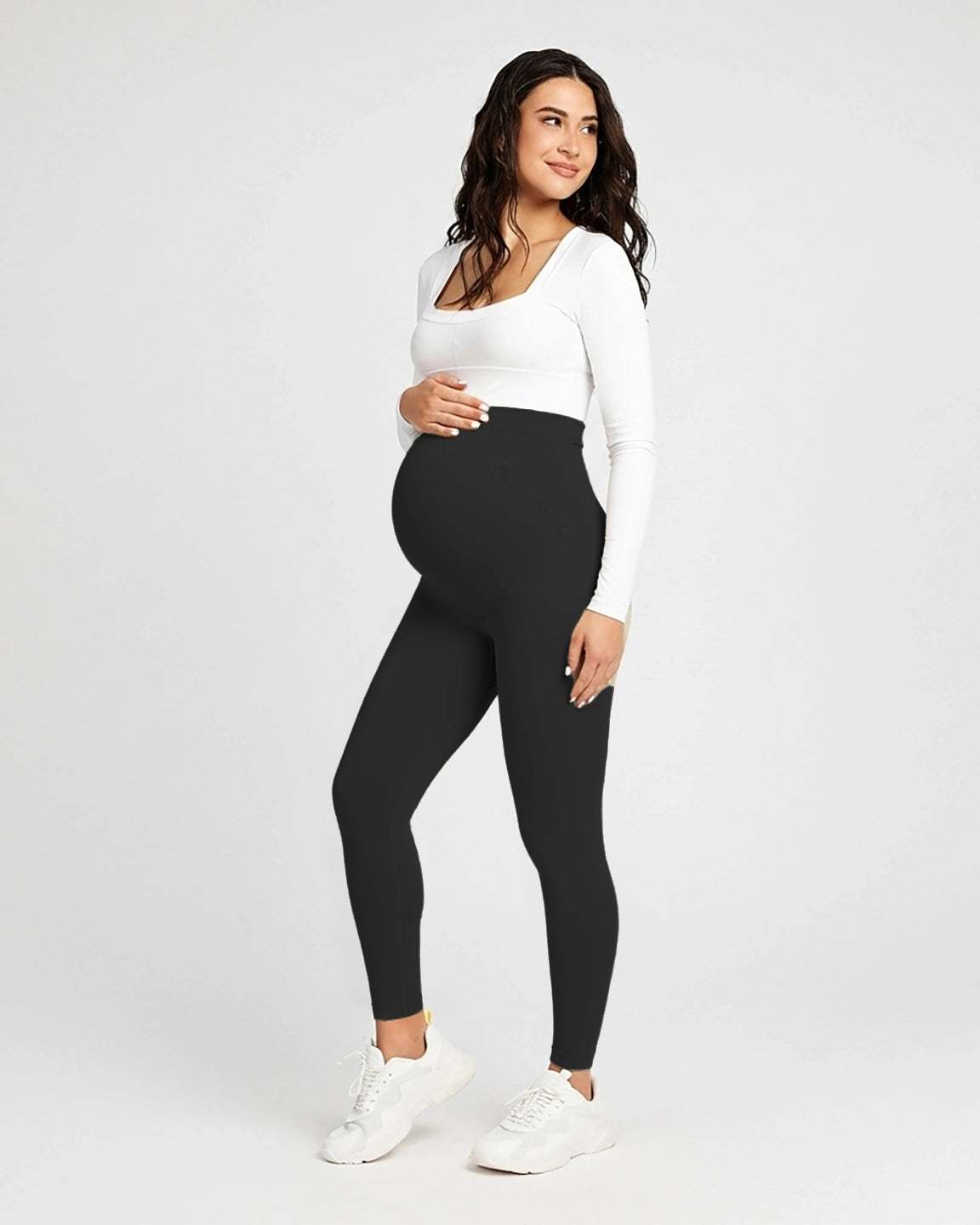 Soft Stretch Over-Belly Full Length Maternity Leggings