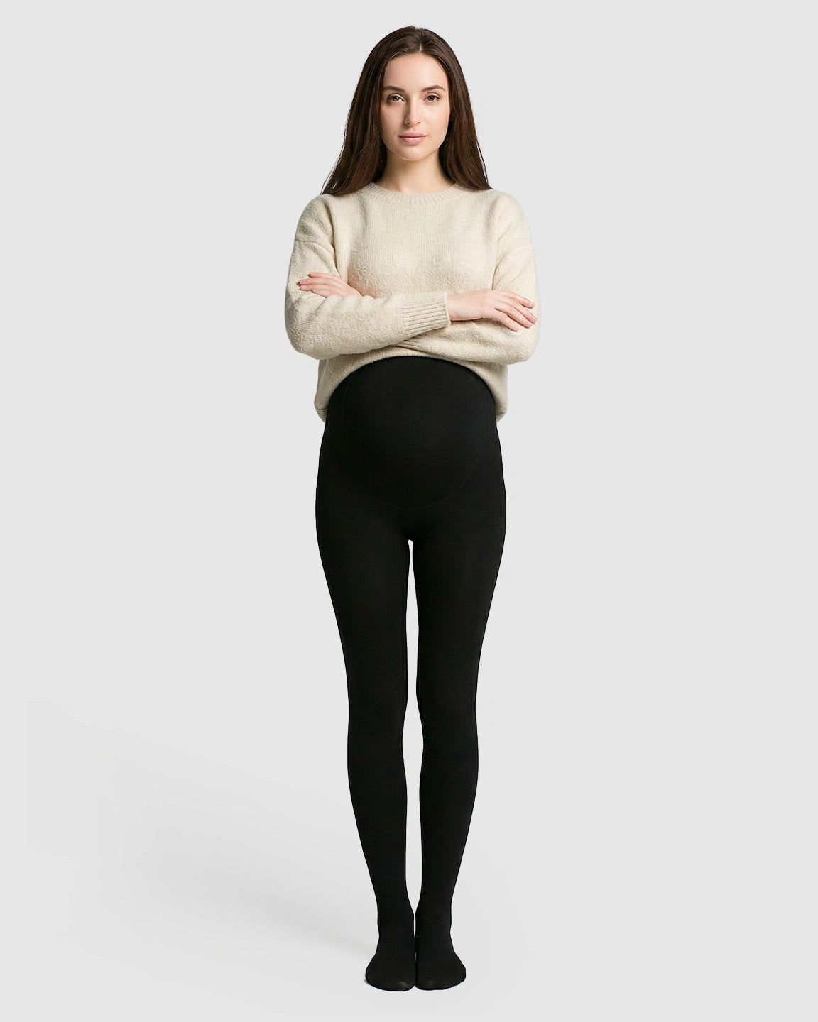 High-Waist Belly Support Footless Design Maternity Leggings