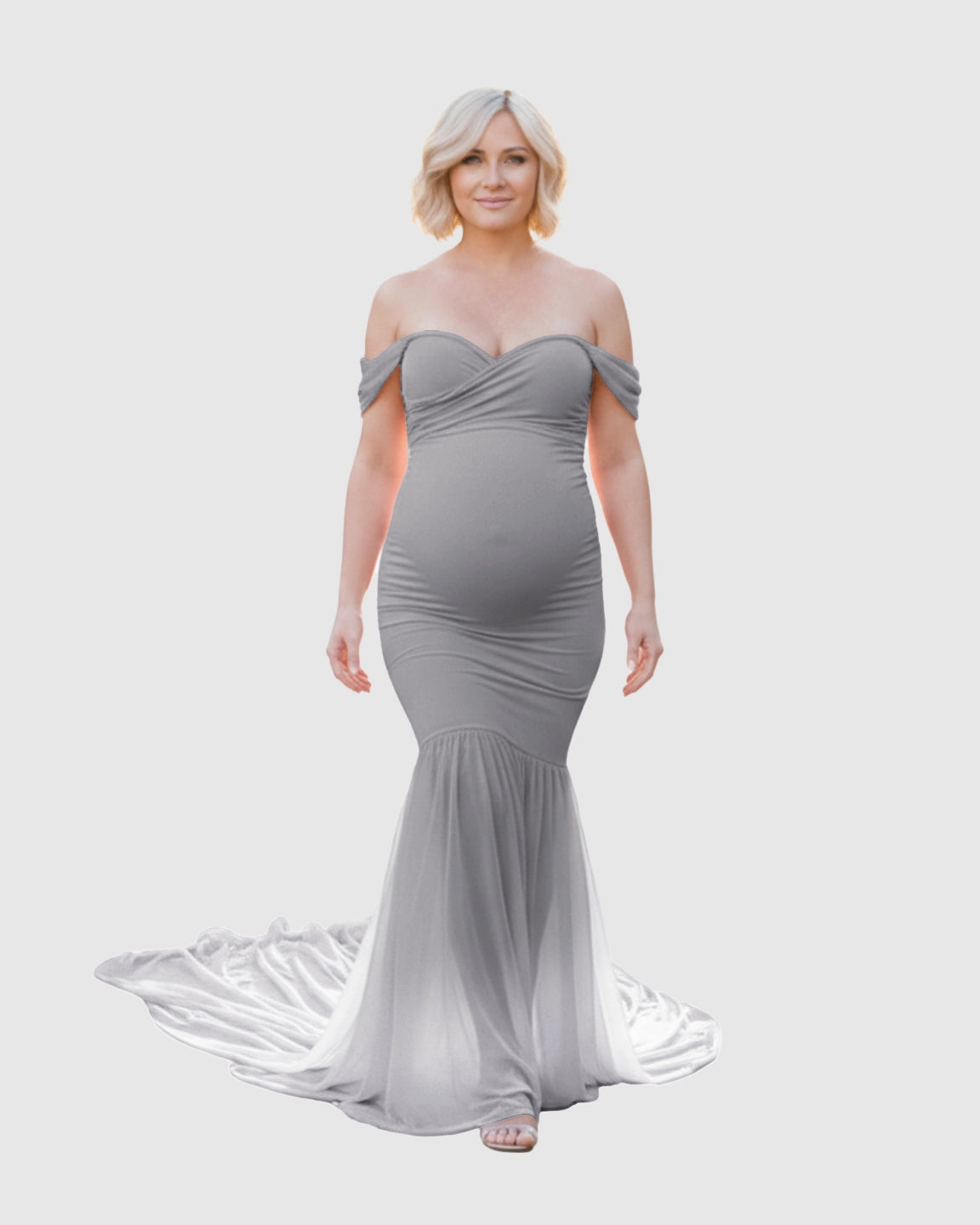 Off-Shoulder Mermaid Maternity Photoshoot Gown
