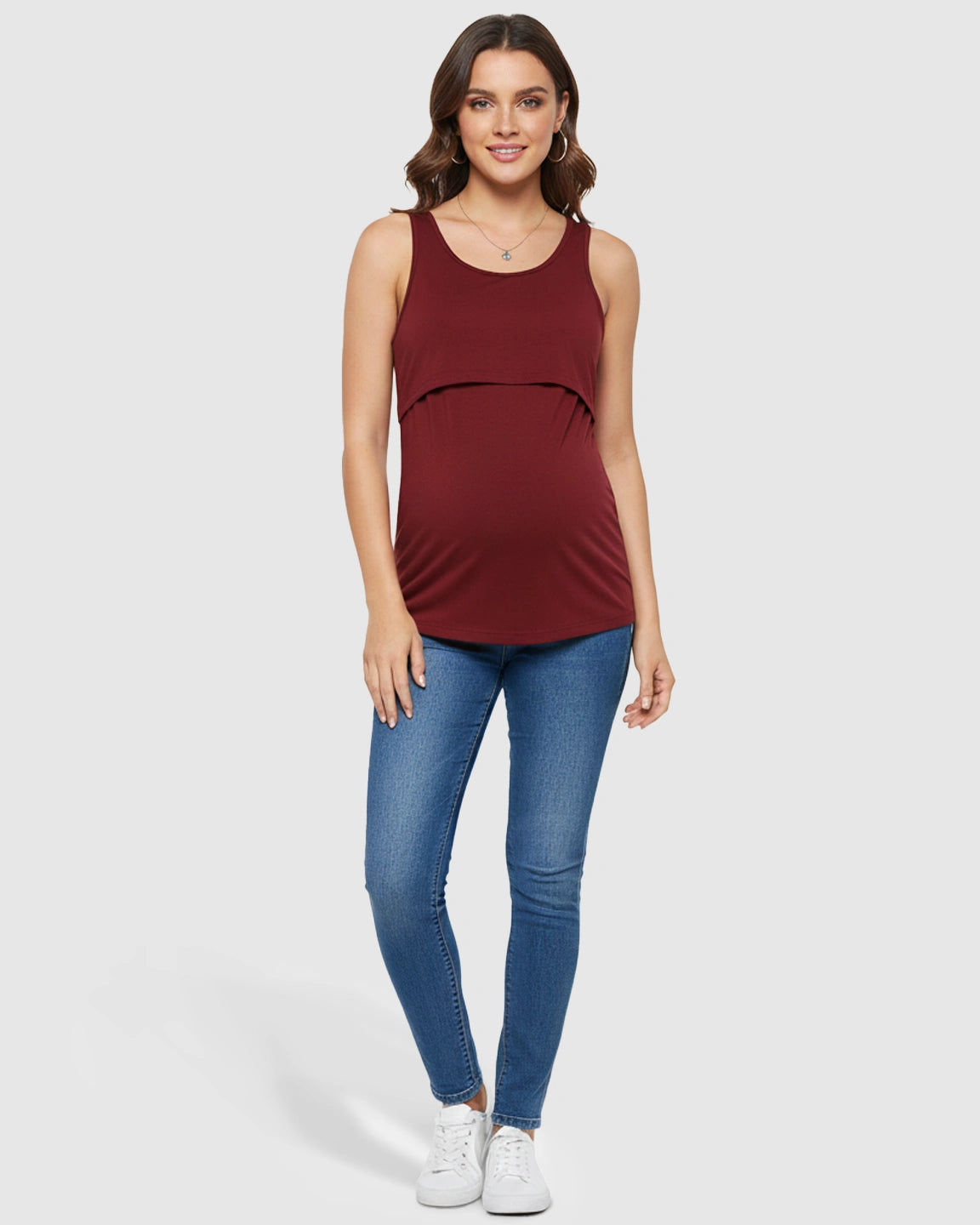 Pull-Up Nursing Access Loose Fit Tank Top