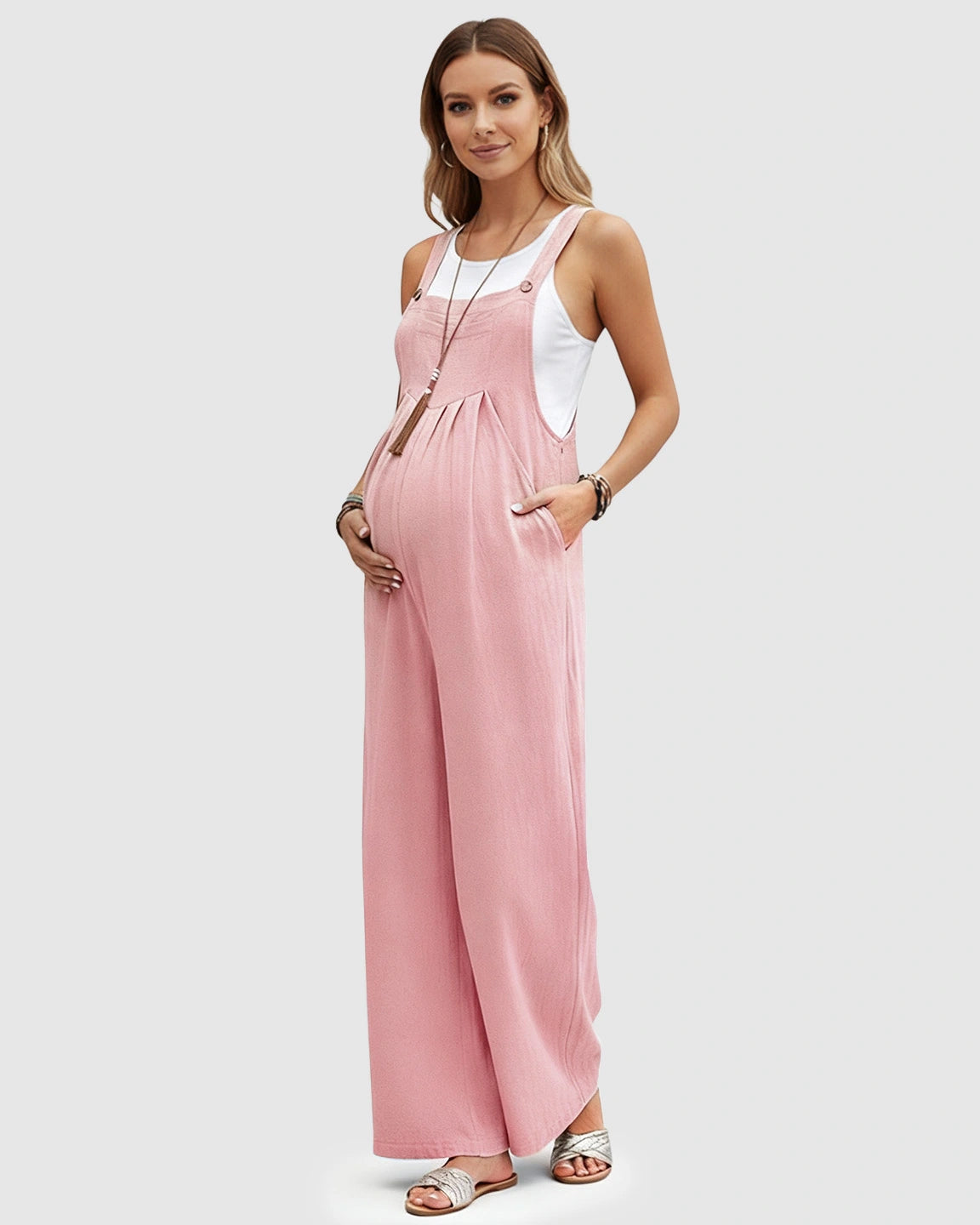 Cotton Drape Maternity Jumpsuit