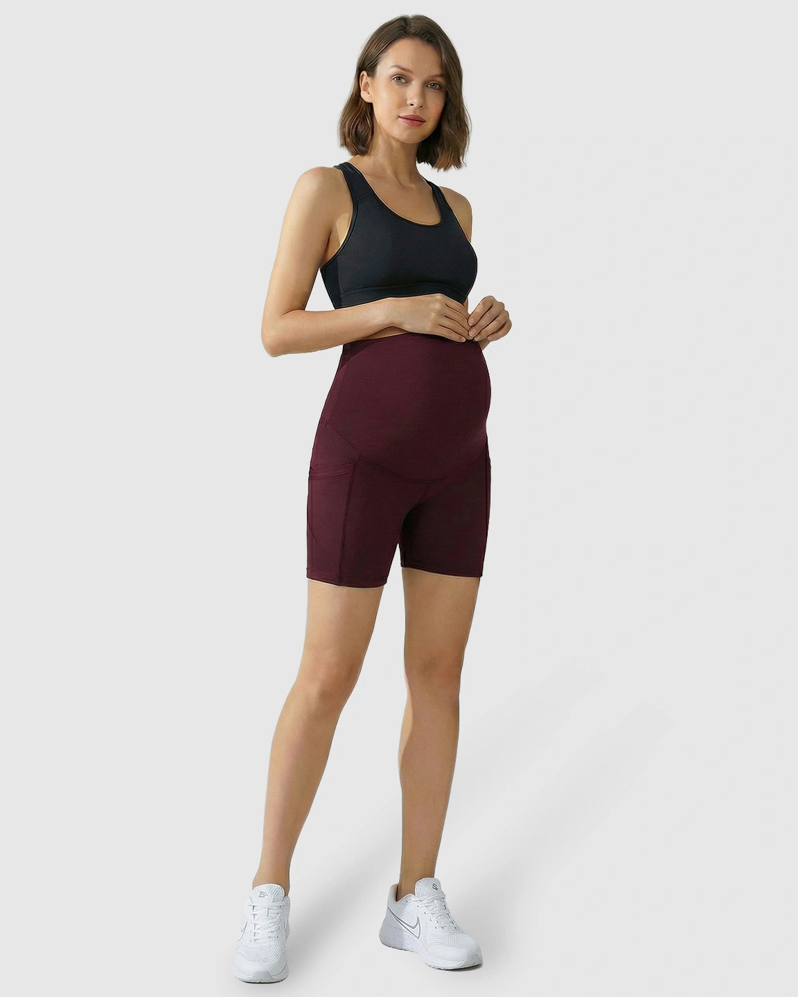 High-Waist Supportive Maternity Shorts