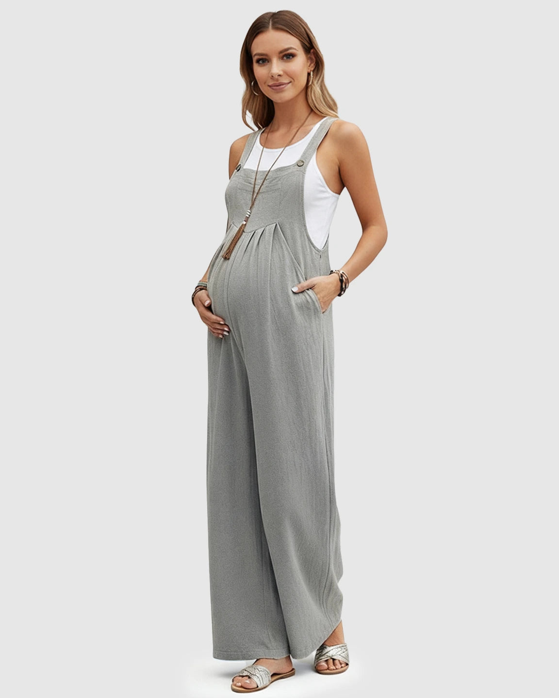 Cotton Drape Maternity Jumpsuit