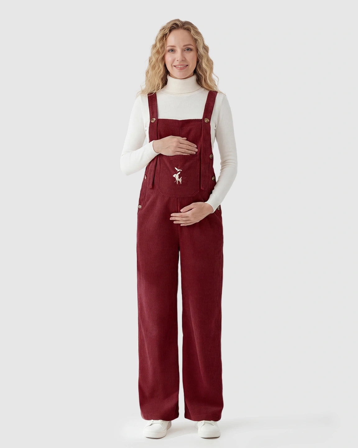 Adjustable Shoulder Straps Dungaree-Style Maternity Jumpsuit