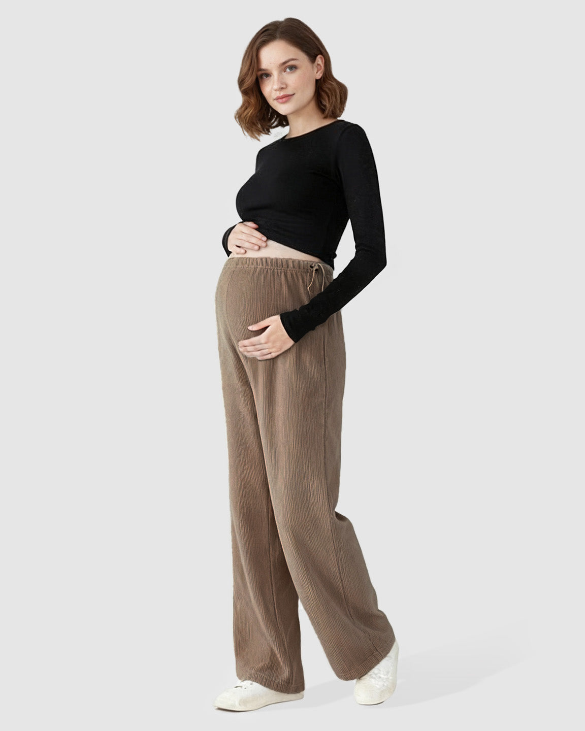 High-Waist Flowy Support Maternity Pants