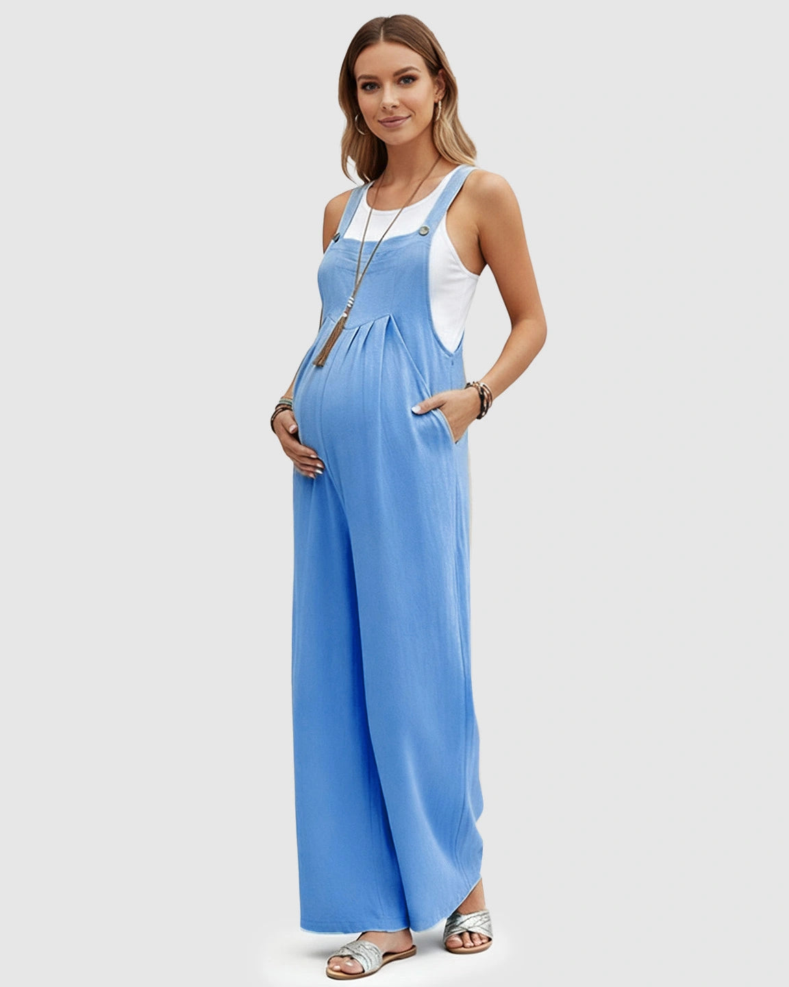 Cotton Drape Maternity Jumpsuit