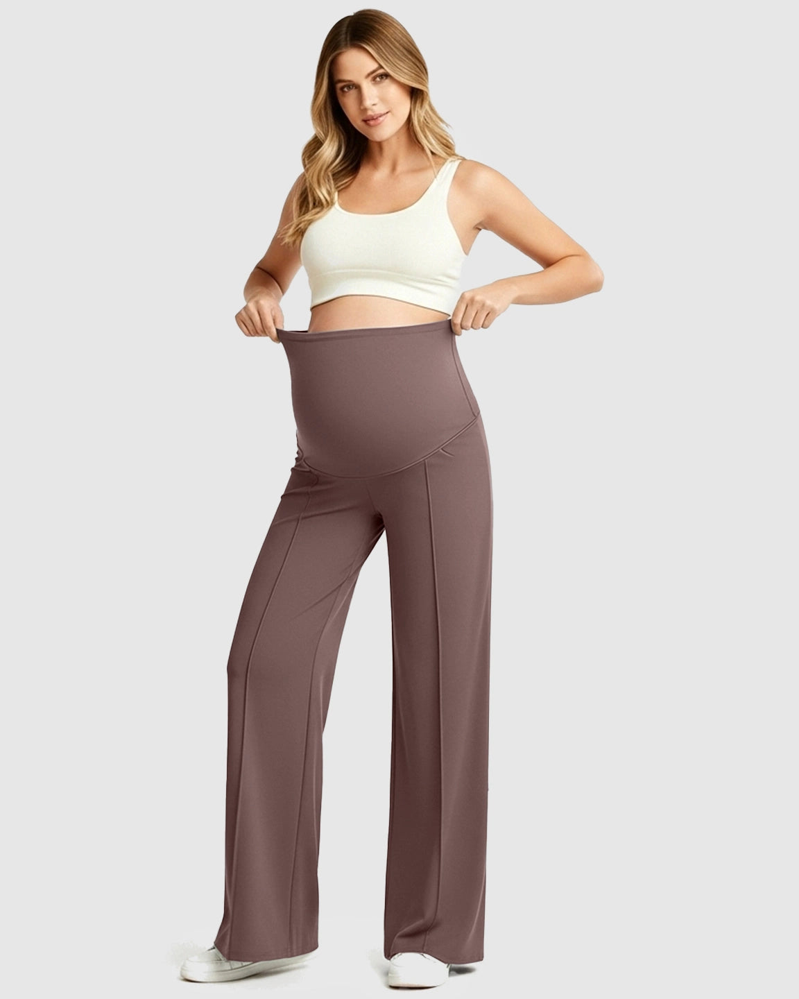 High Waist Maternity Pants With Relaxed Fit