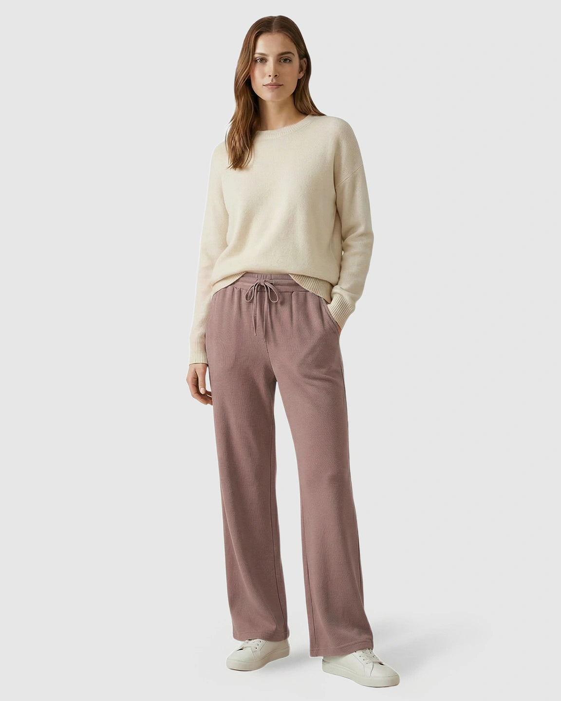 Waffle Knit Wide-Leg Maternity Pants