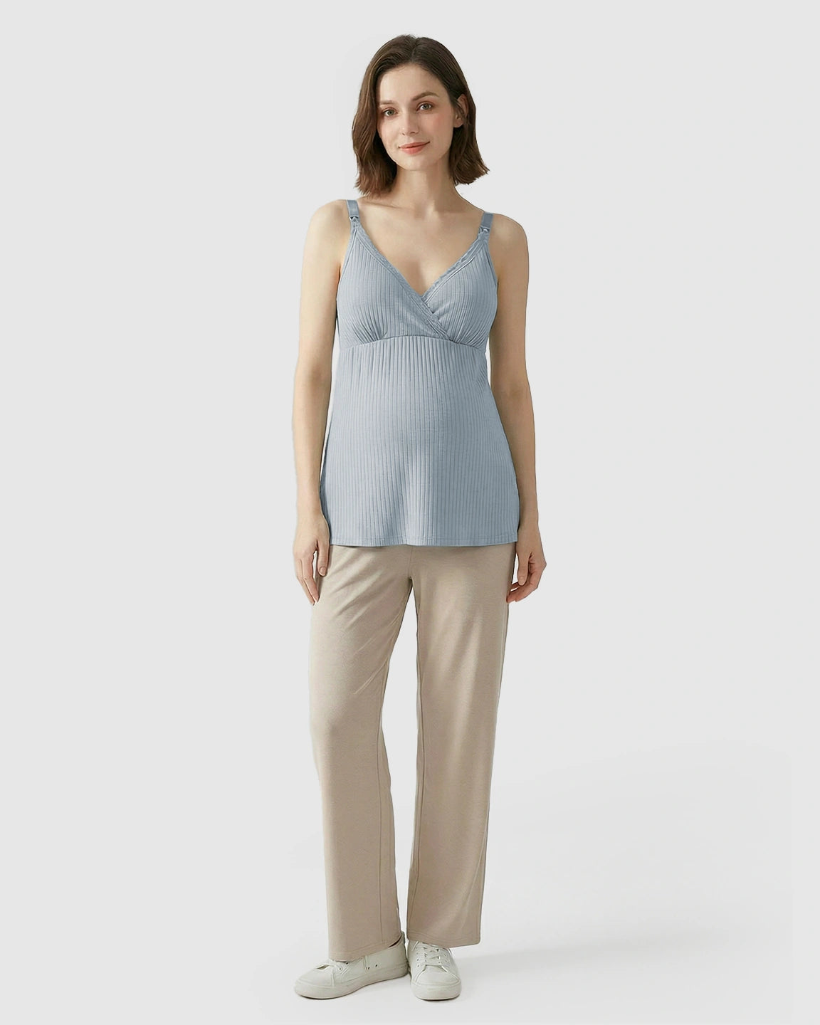 Easy-Access Crisscross Ribbed Nursing Camisole