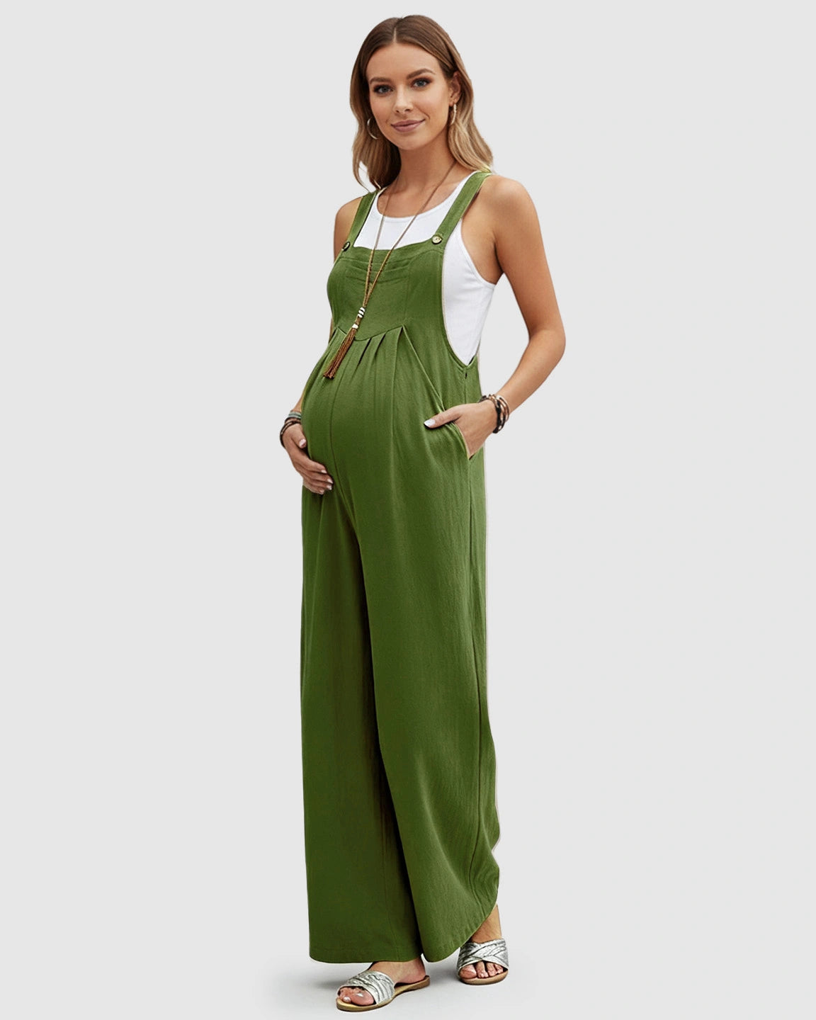 Cotton Drape Maternity Jumpsuit