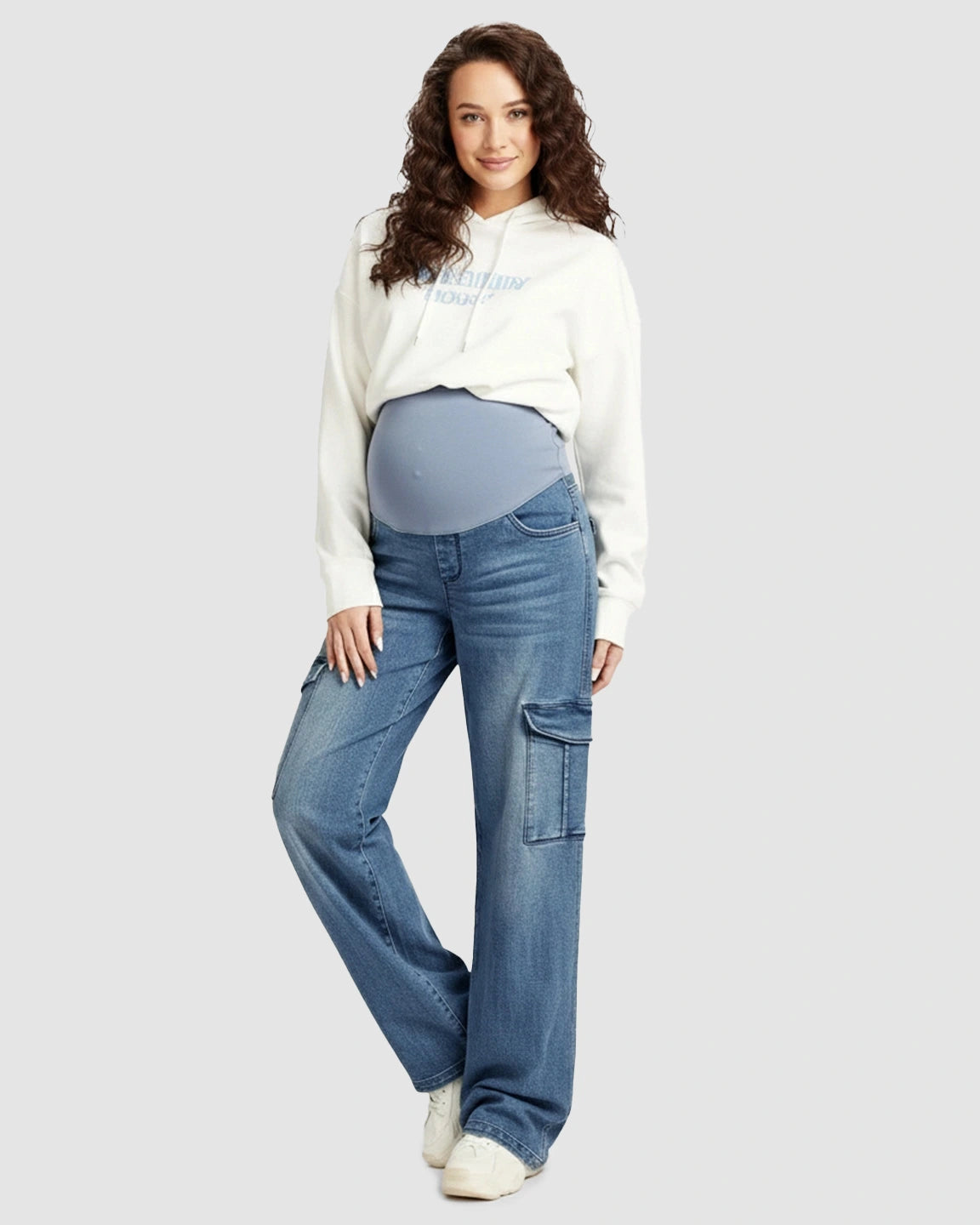 Vintage Loose Fit Cargo Maternity Jeans